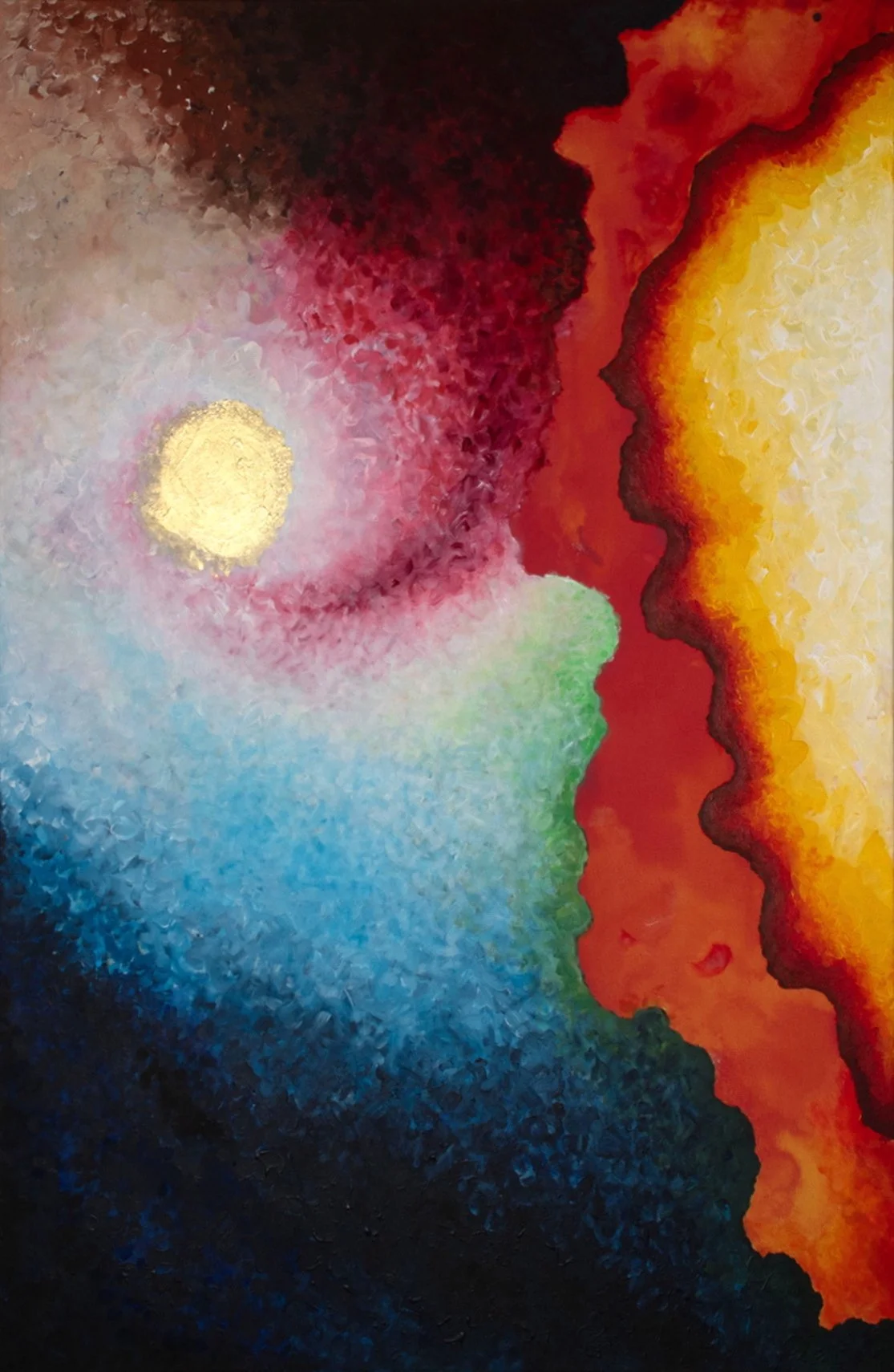 ZWEI GALAXIEN - Acryl auf Fotodruck auf Leinwand, 84,1 x 118,9cm