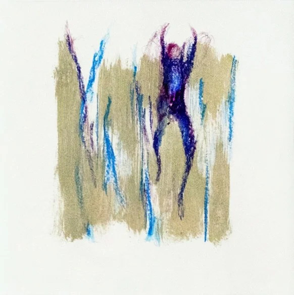 Acryl, Ölkreide und Buntstift auf Papier, 20 x 20cm