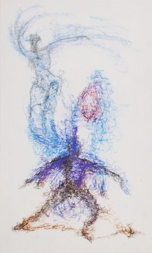 ATMUNG - Ölkreide, Bunt- und Bleistift auf Papier, 29,7 x 42cm