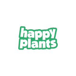 Happy Plants logo with green and white text on a black background.