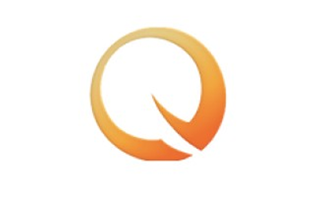 An orange and yellow circular arrow forming a speech bubble shape on a black background.