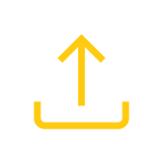 Upload icon with an upward arrow inside a square