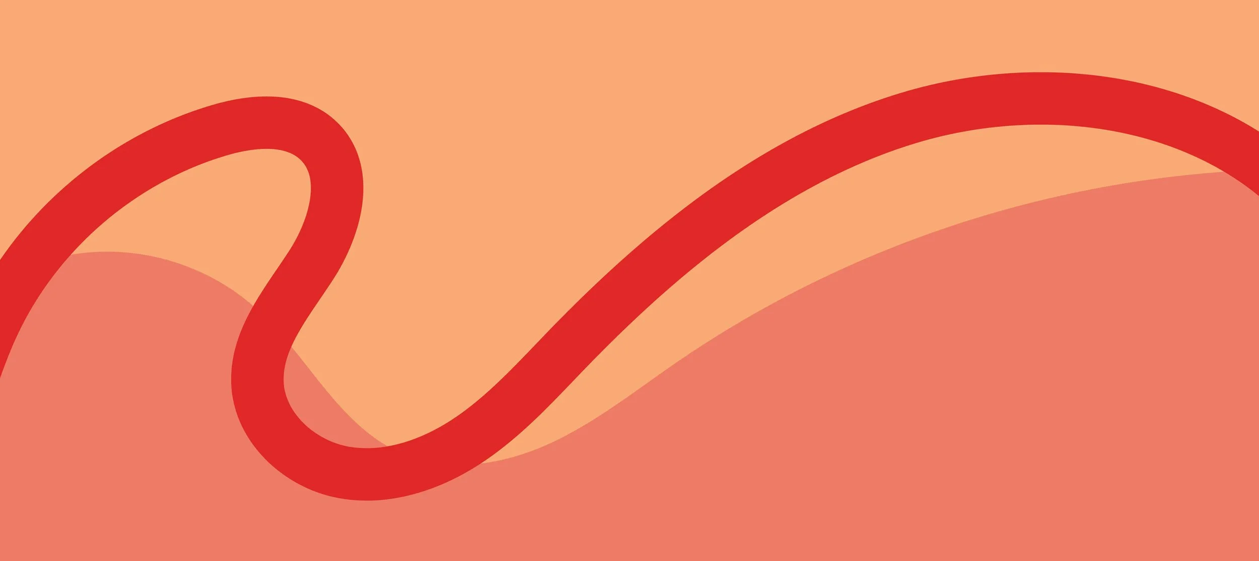 Abstract digital illustration with flowing, curved lines in shades of red and orange.