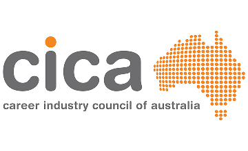 CICA logo with orange dot above the letter 'i' and an orange map of Australia next to the text.