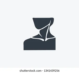 Abstract black and white illustration of a human profile with a stylized face and hair.
