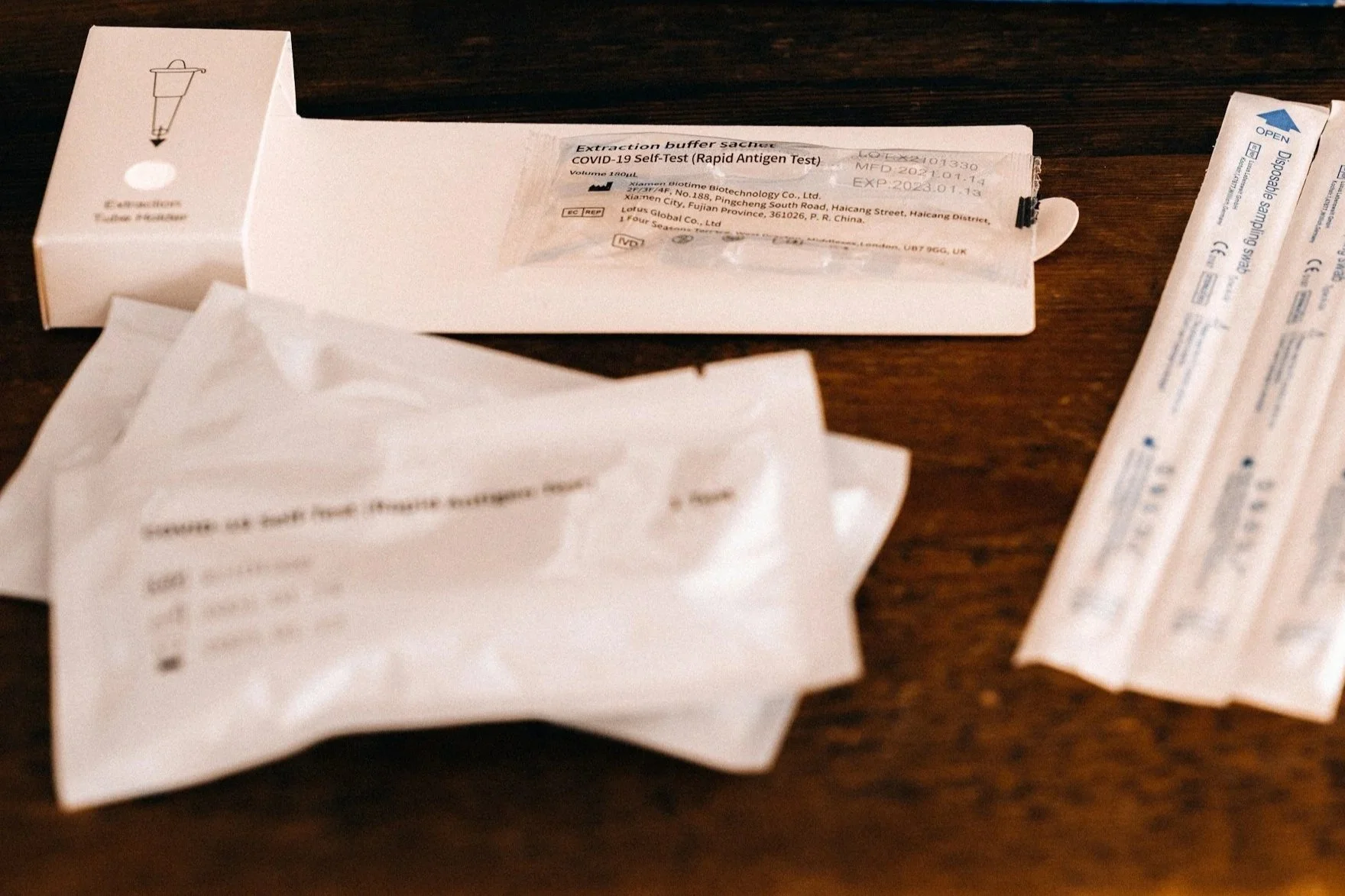 Home DNA test kit with cheek swab for accurate results.