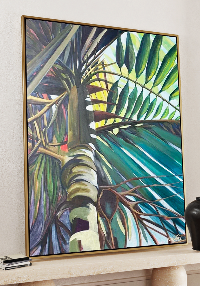 Palm tree at the beach   -  Print