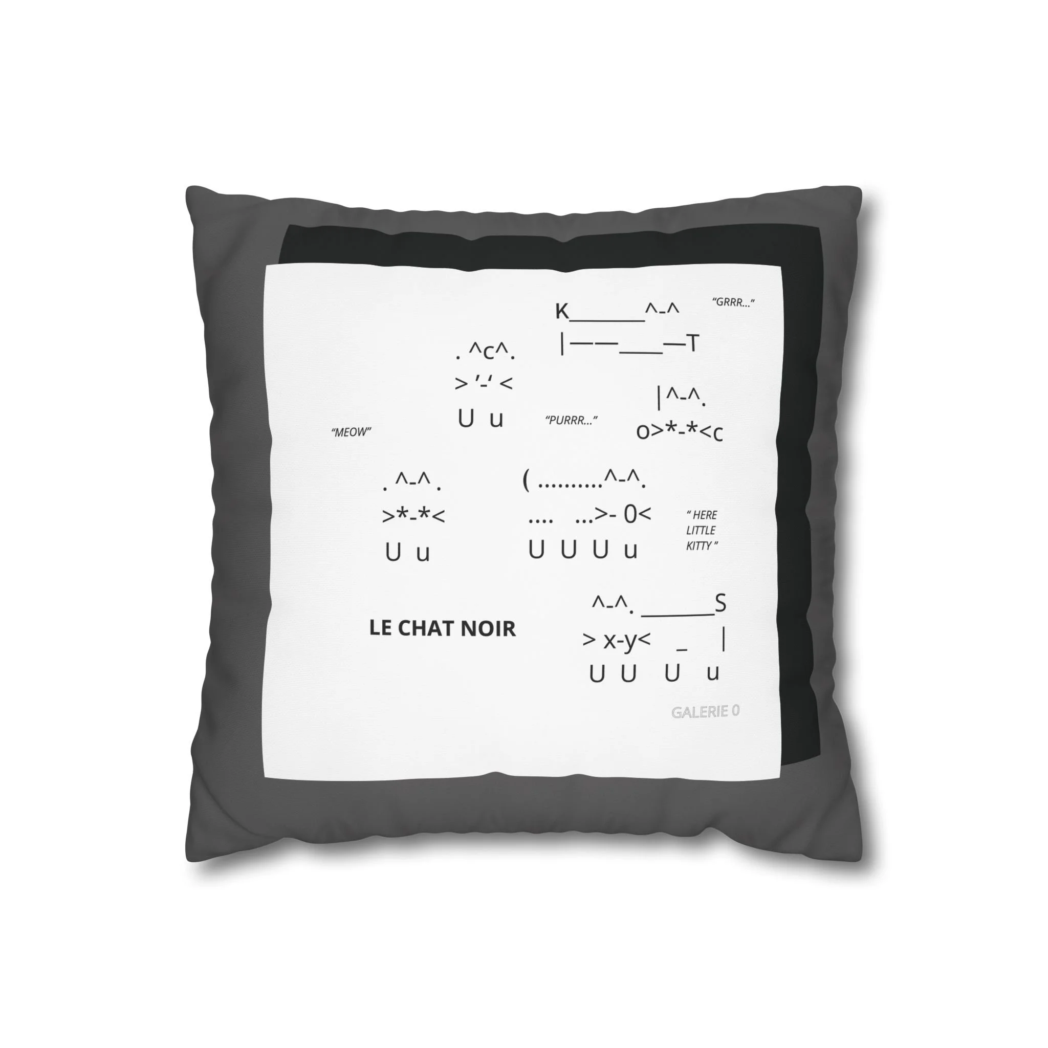 LE CHAT NOIR Square Poly Canvas Pillowcase