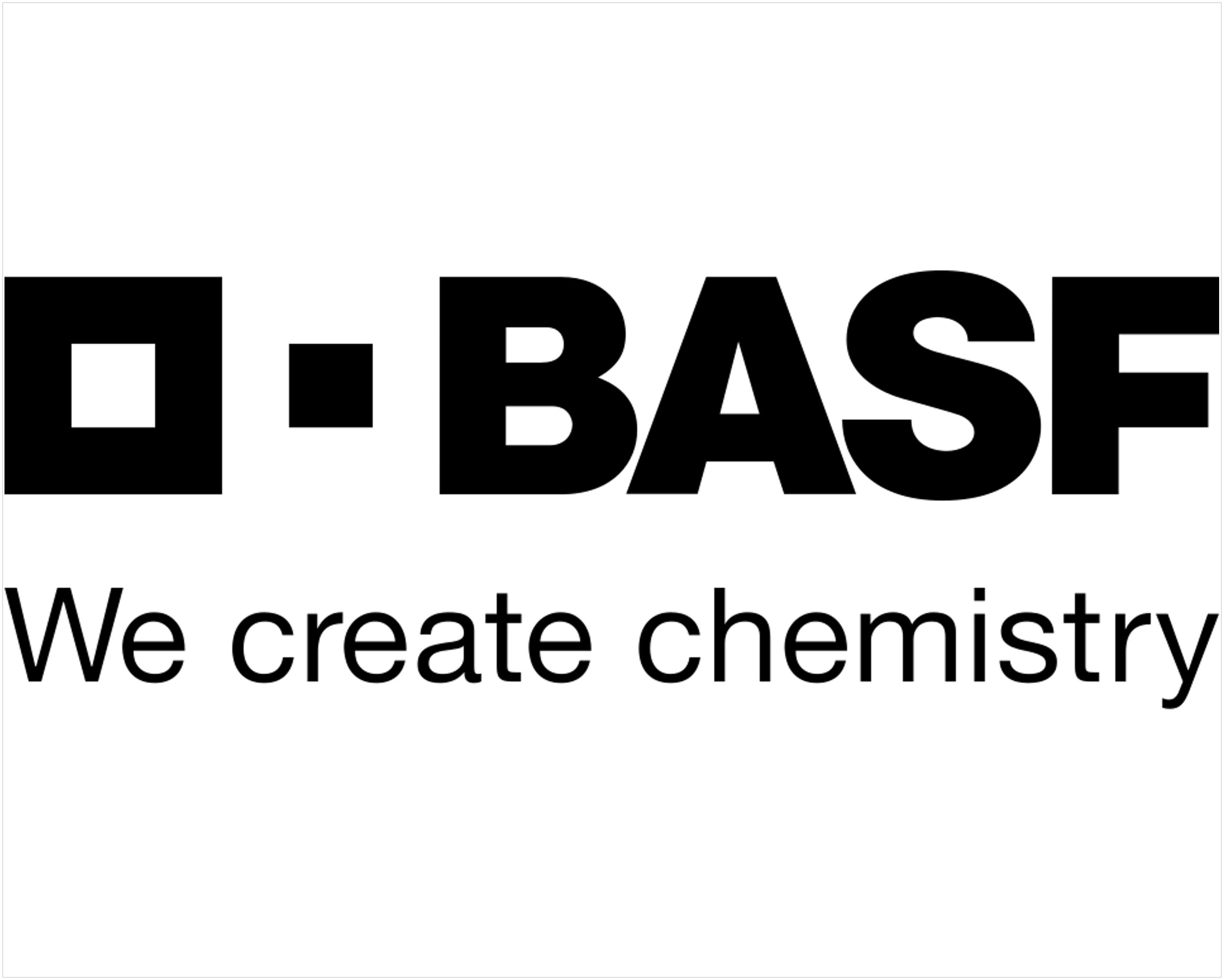 	
Black and white logo for the chemical company 'BASF'.
