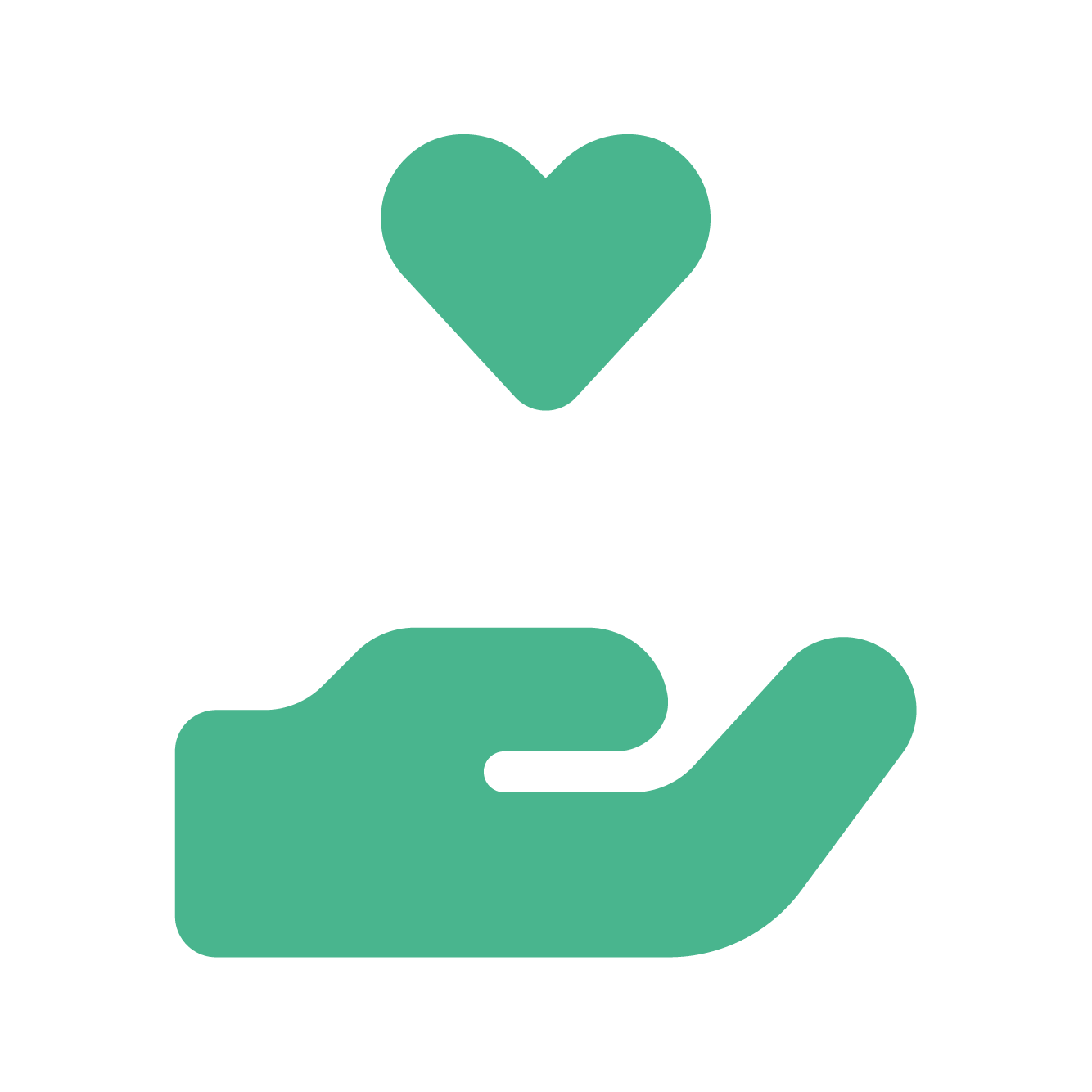 Hand supporting a love heart