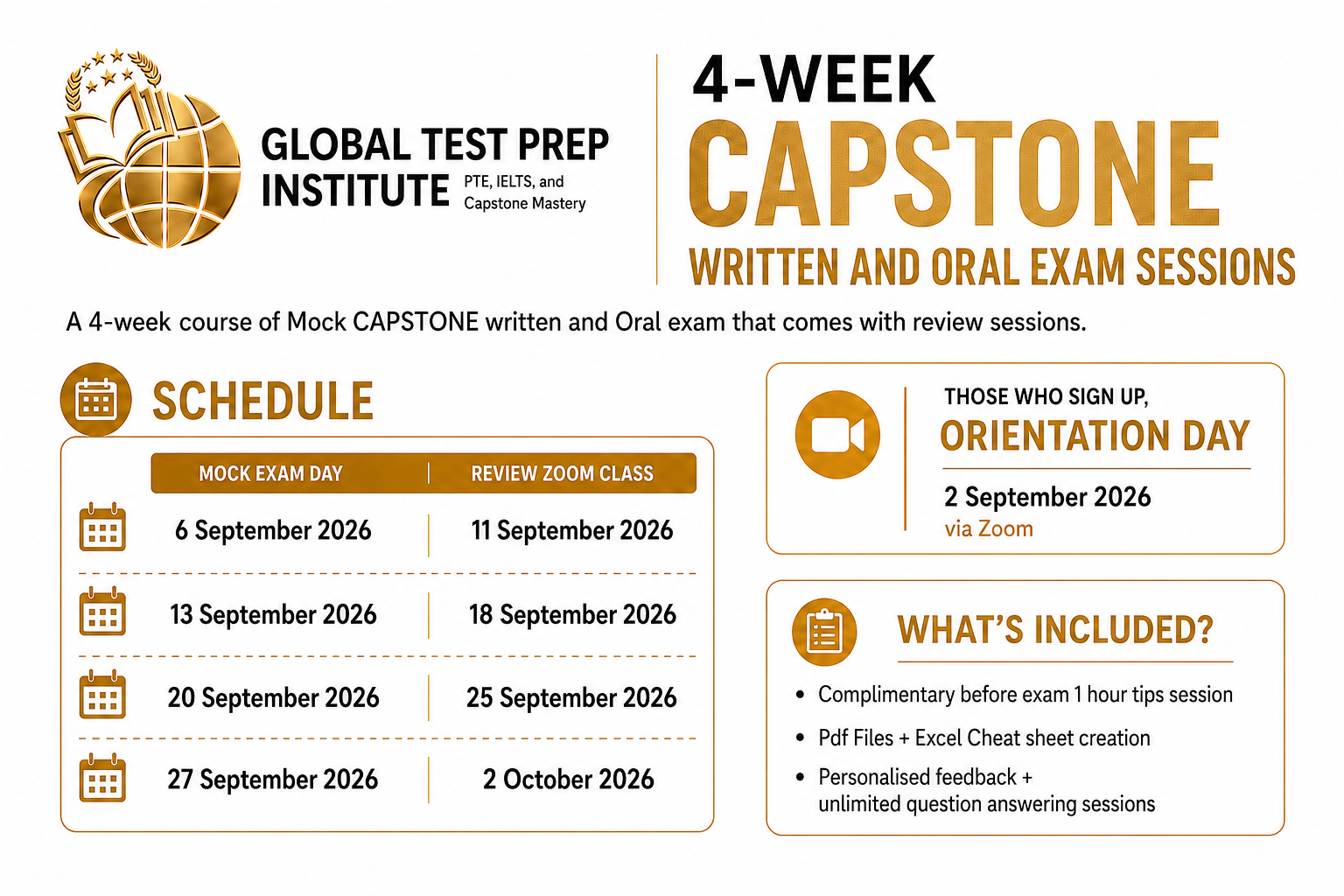 4-WEEK CAPSTONE Written & Oral Sessions OCTOBER INTAKE 2026