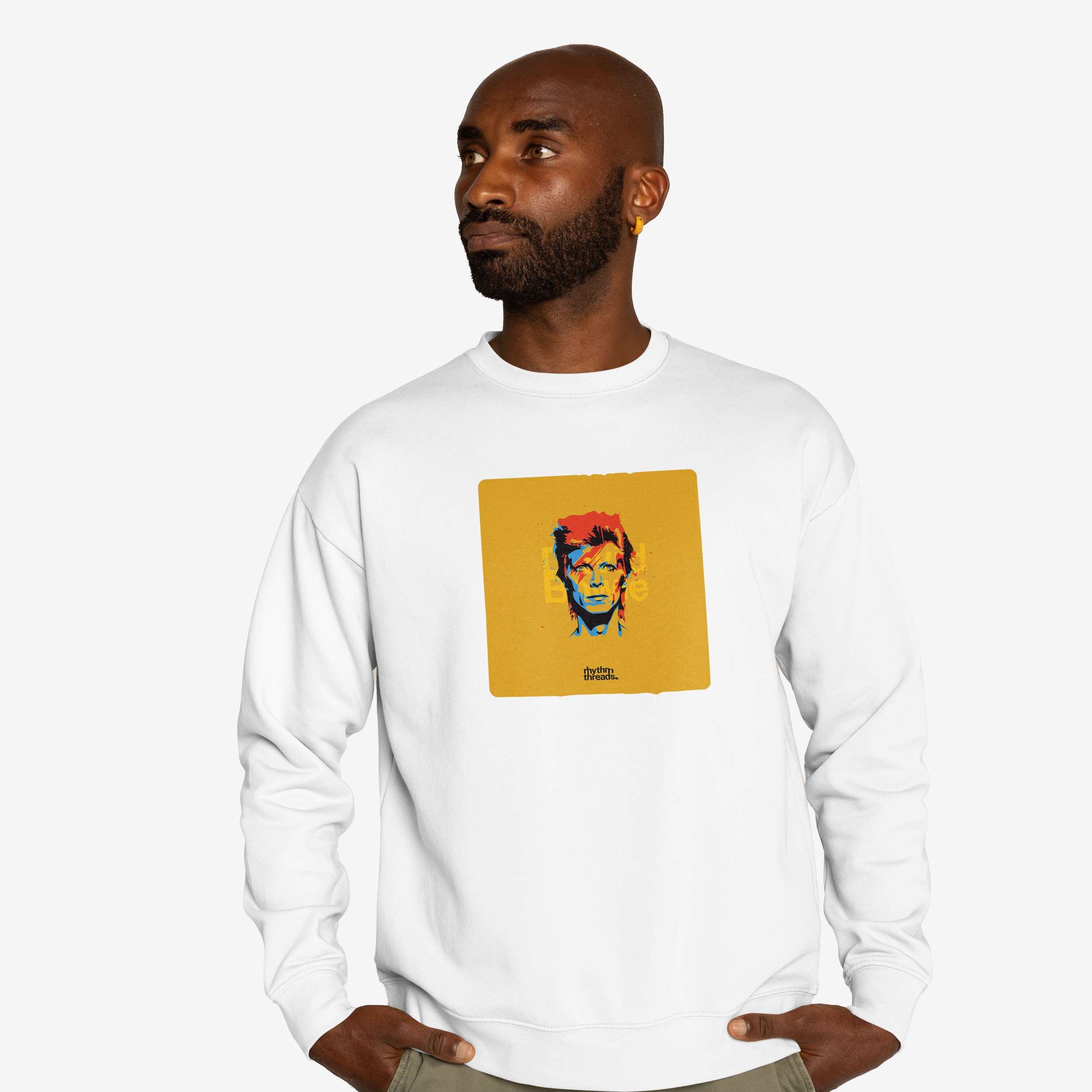 'Bowie' white sweatshirt