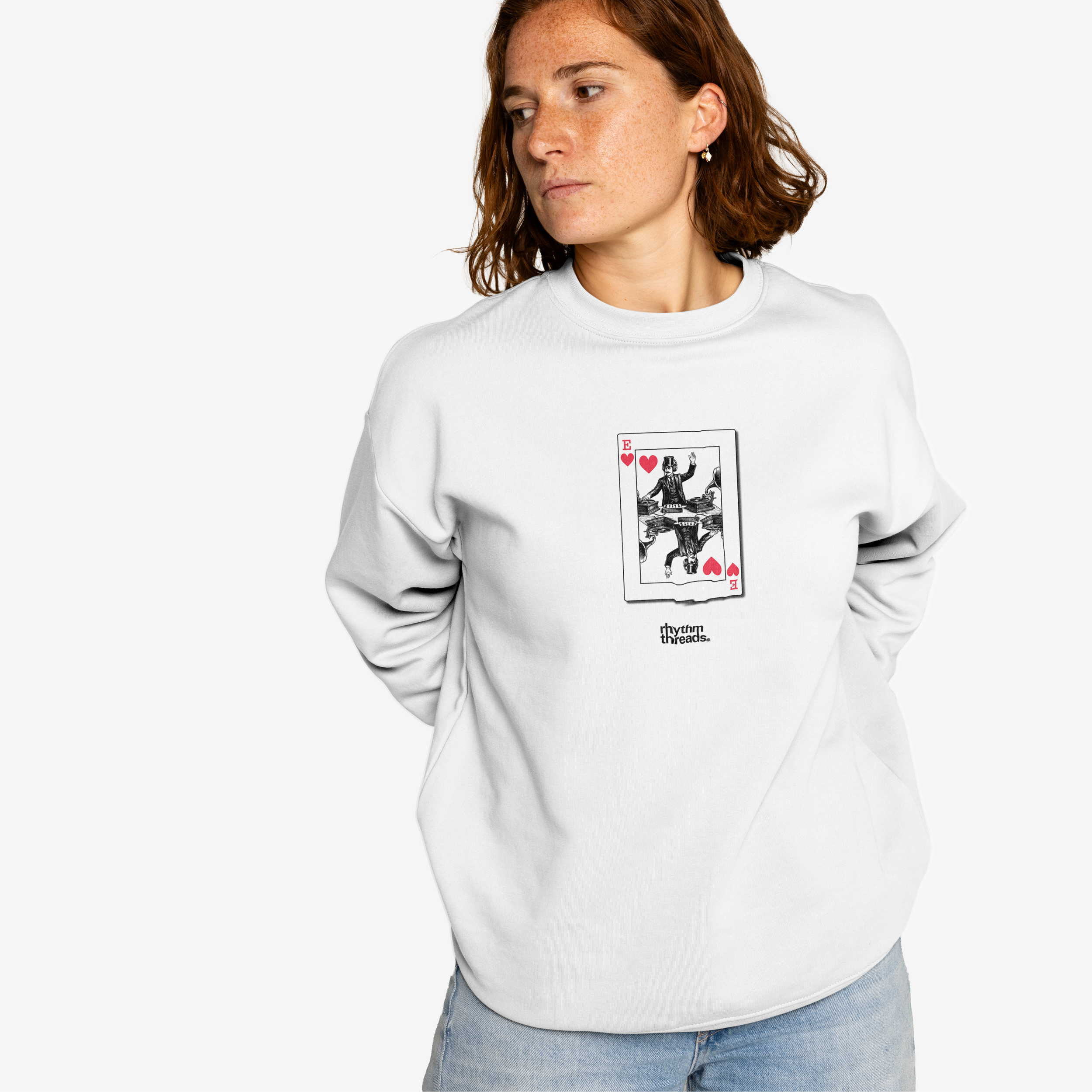 'E Card 2' white sweatshirt • £60.00