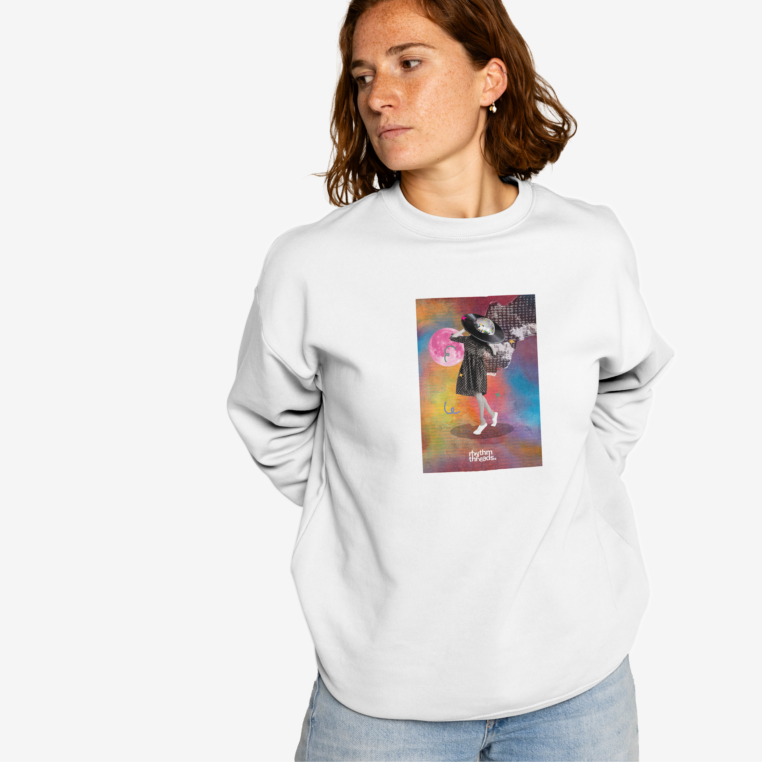 Disco Head Girl white sweatshirt mockup.png