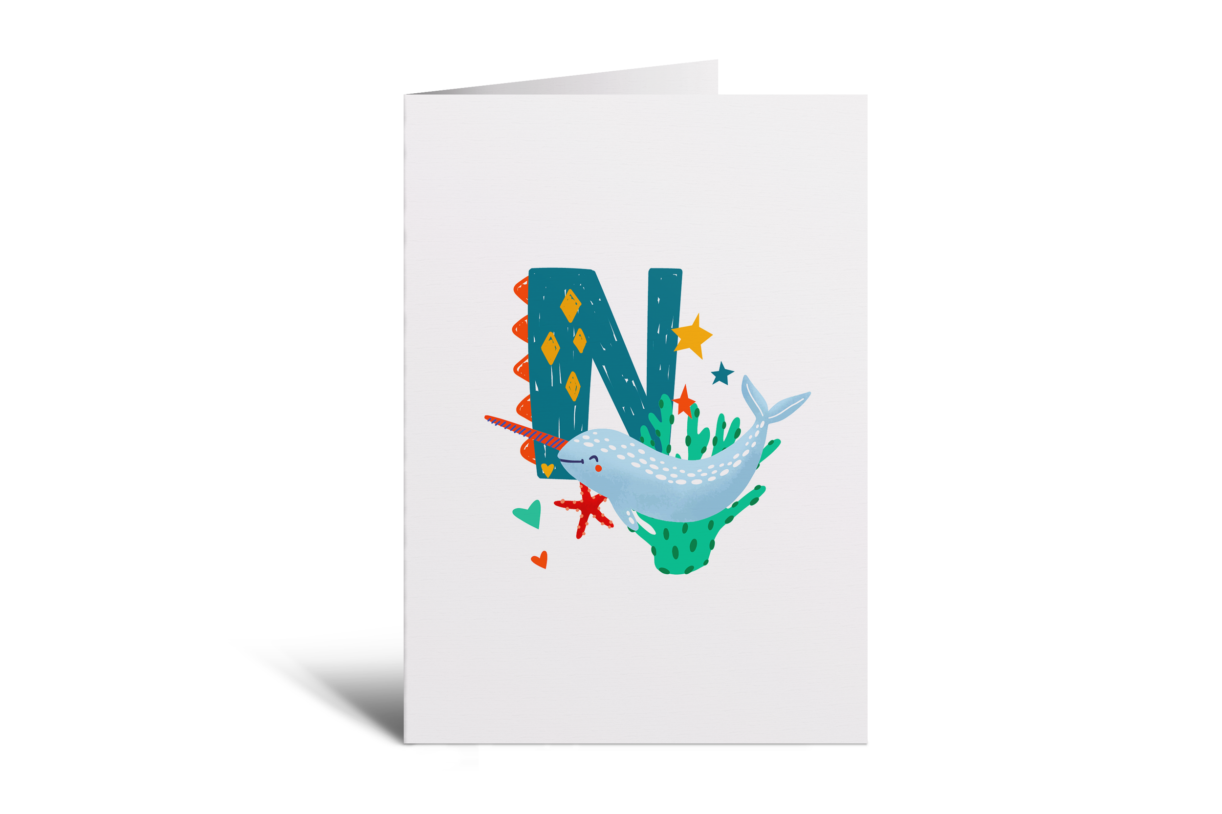 N is for Narwhal Greetings Card
