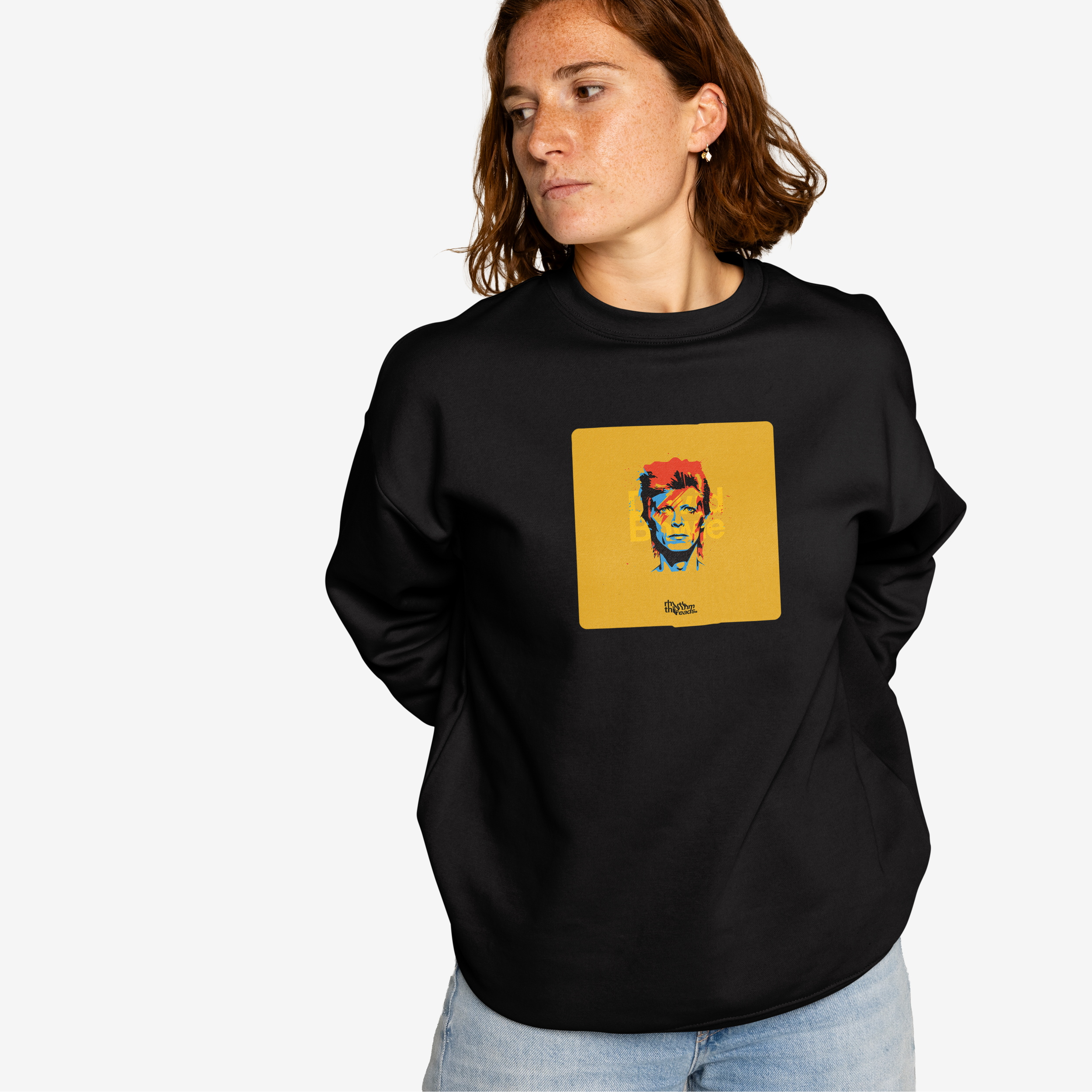 'Bowie' black sweatshirt