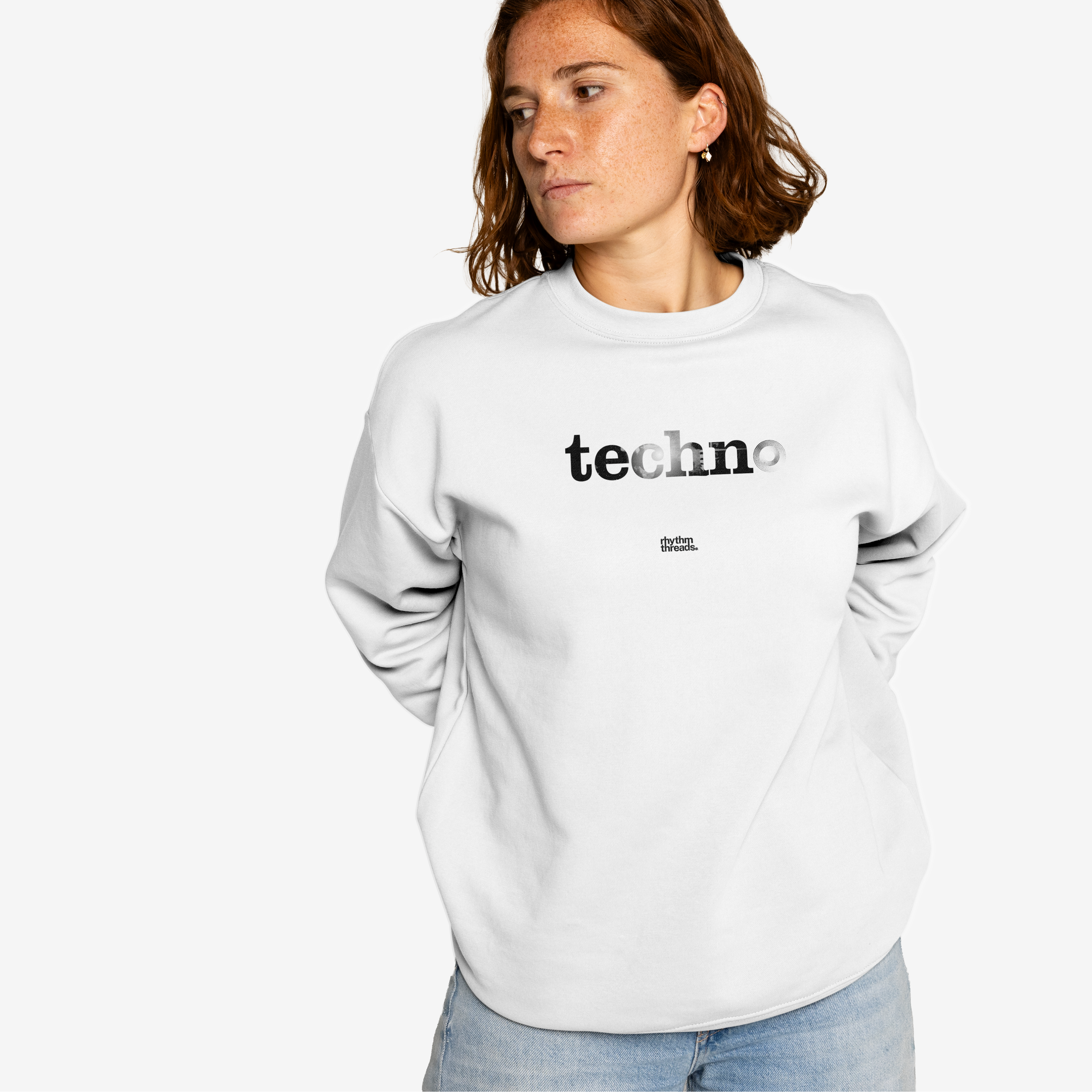 'TECHNO 3' white sweatshirt • £60.00