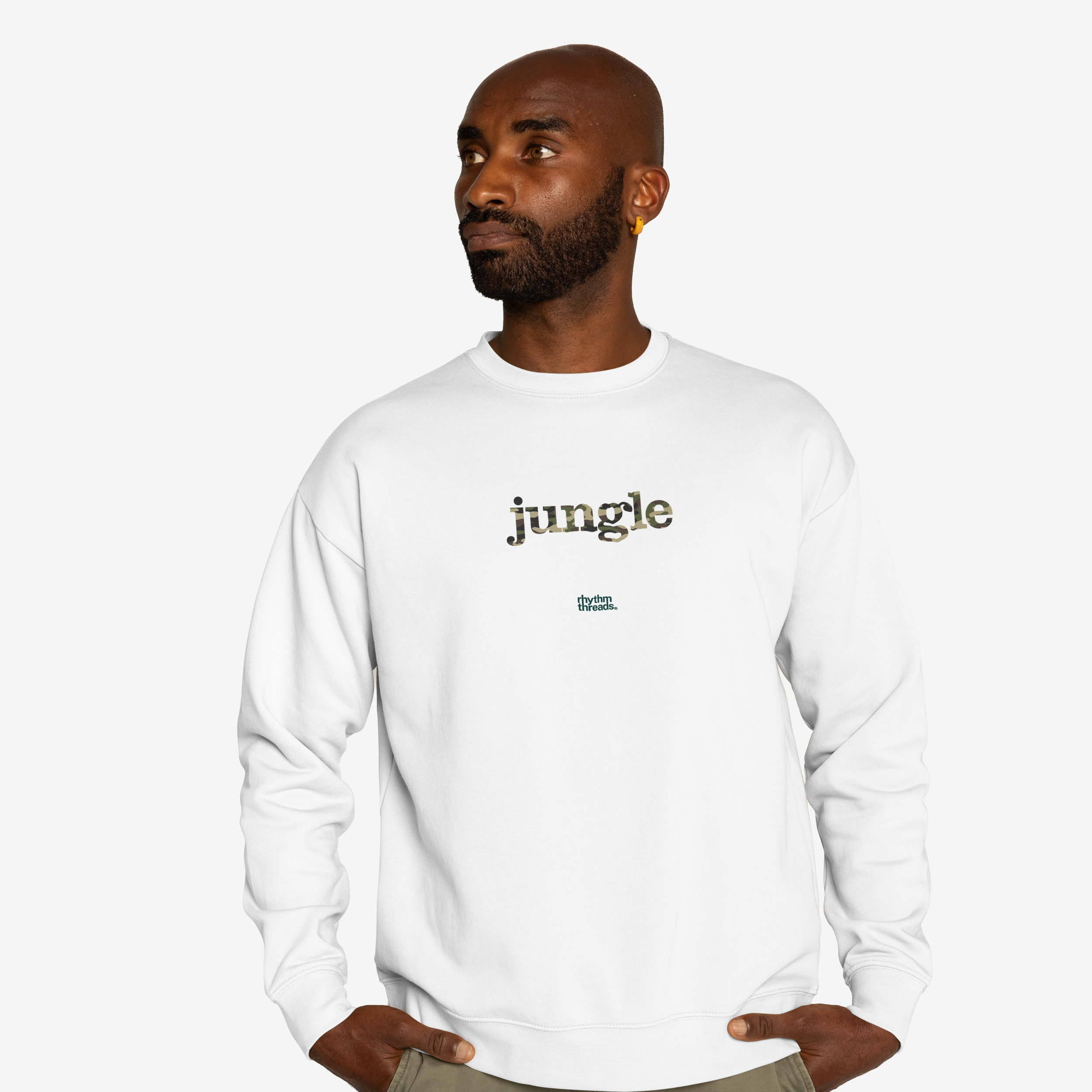 'JUNGLE 4' white sweatshirt • £60.00