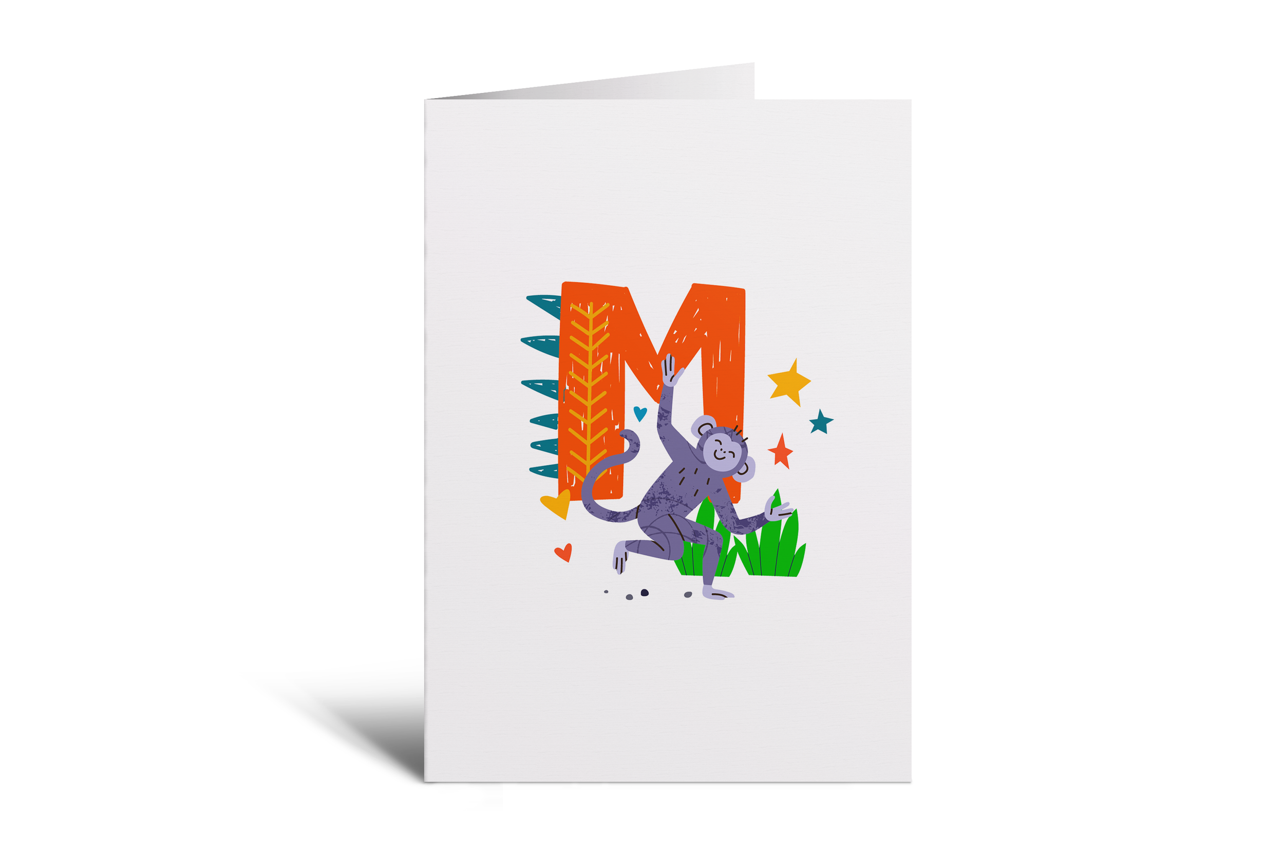 M is for Monkey Greetings Card