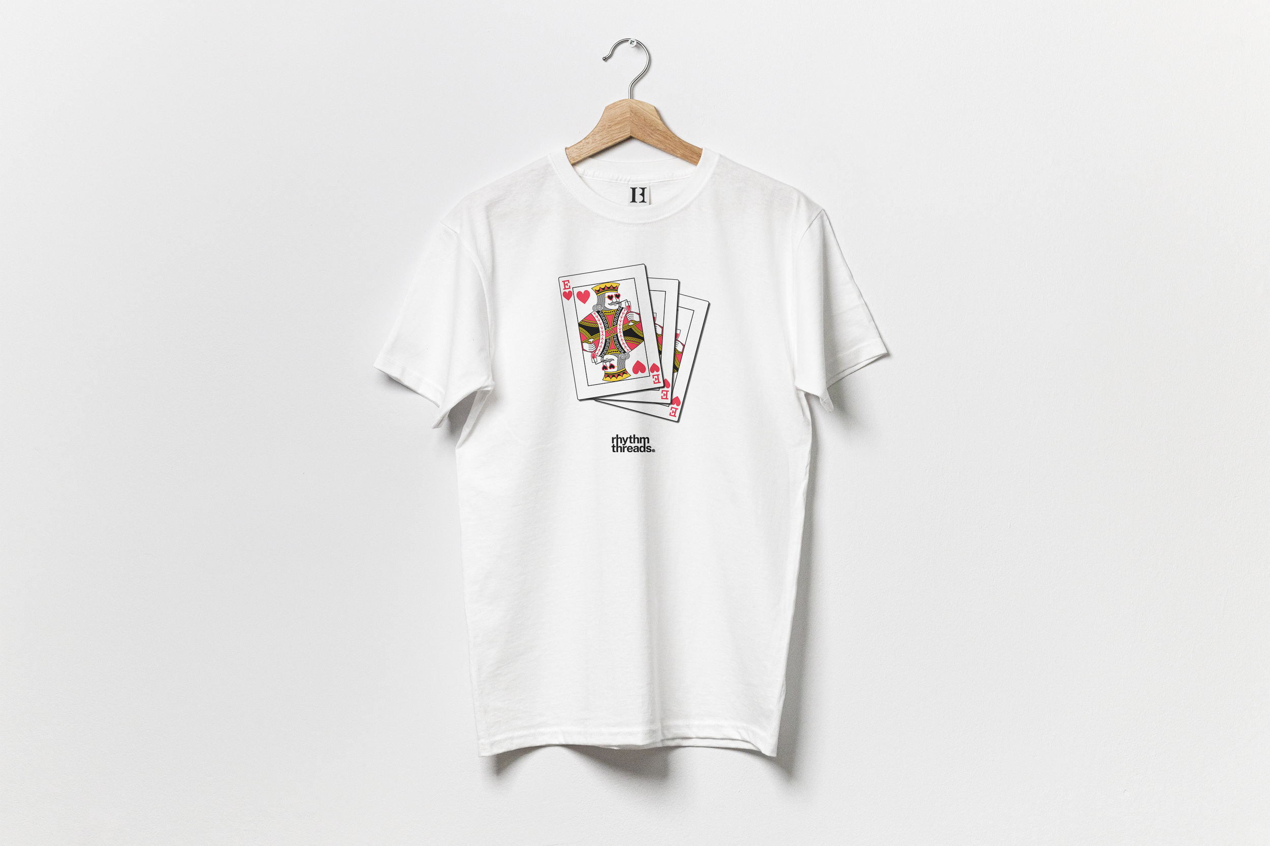 'E Card 1' white T-shirt • £40.00