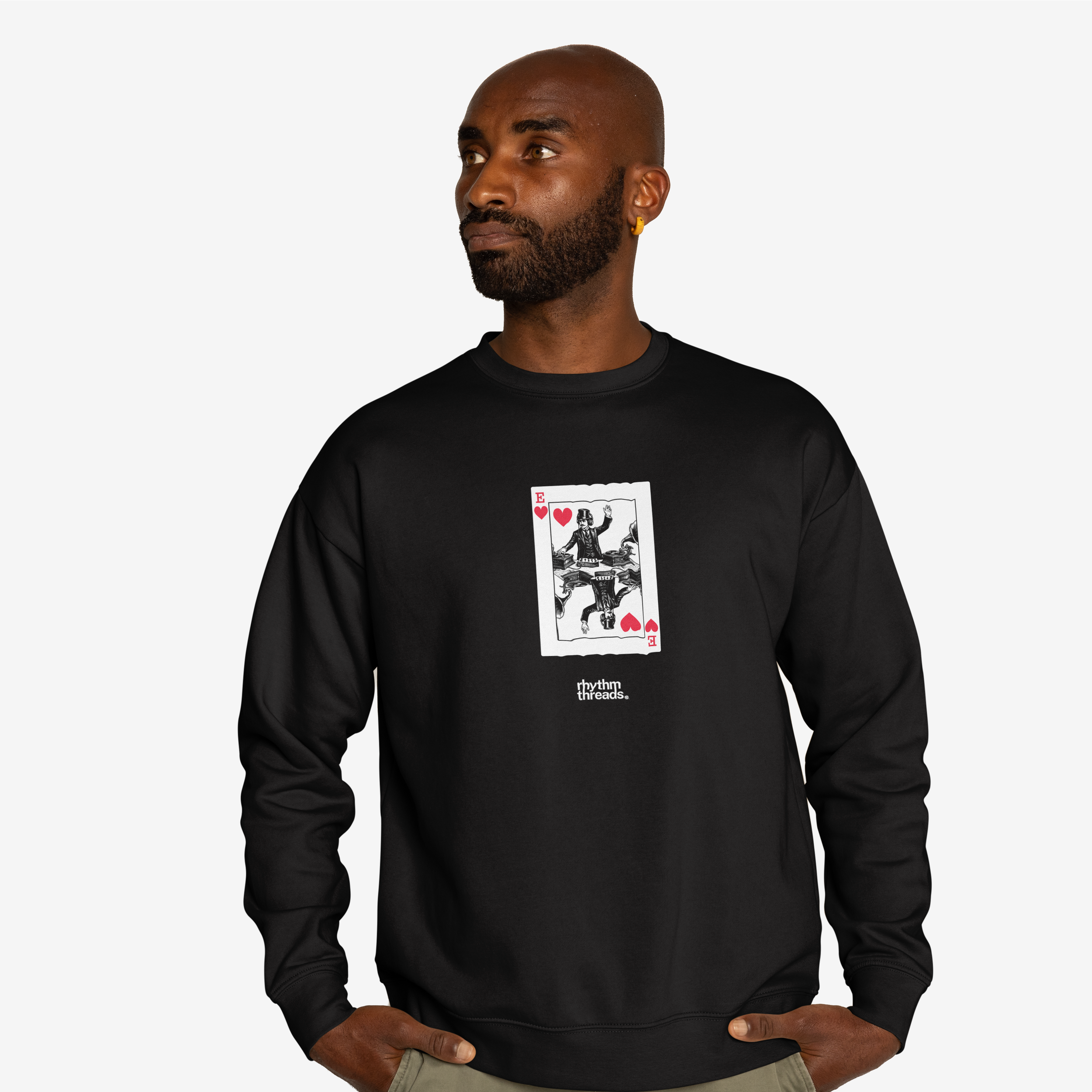 'E Card 2' black sweatshirt • £60.00
