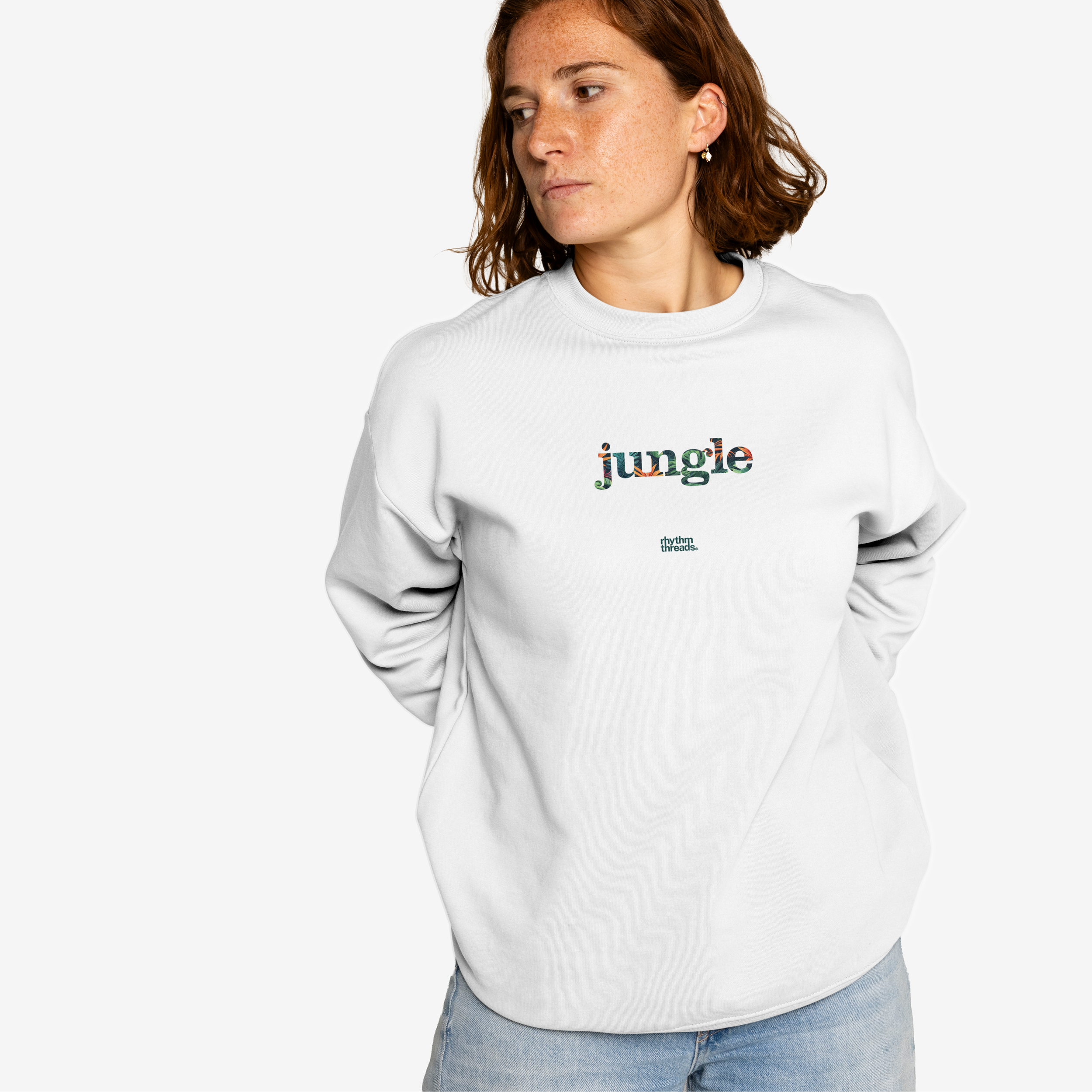'JUNGLE 3' white sweatshirt • £60.00