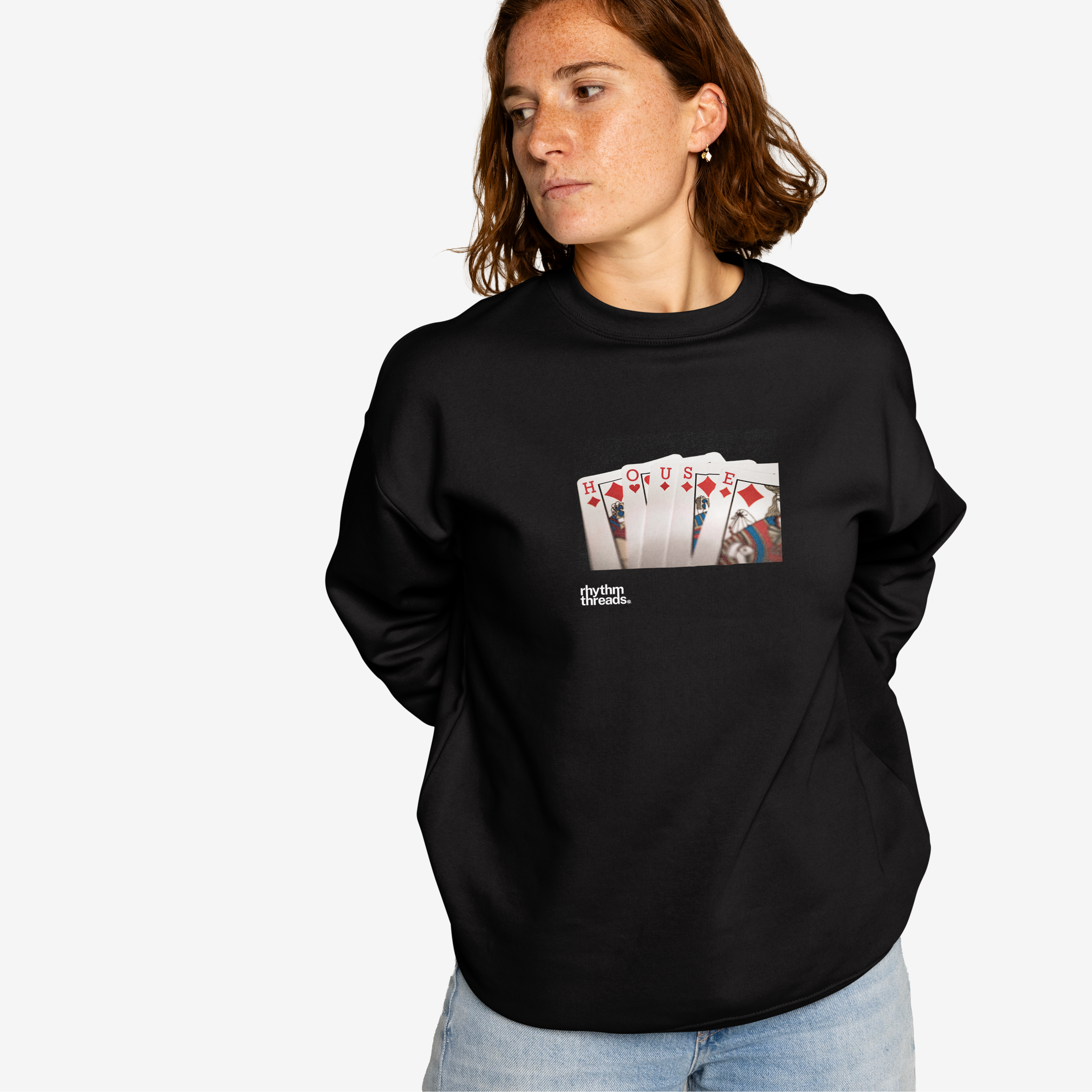 'Poker Hand (HOUSE)' black sweatshirt