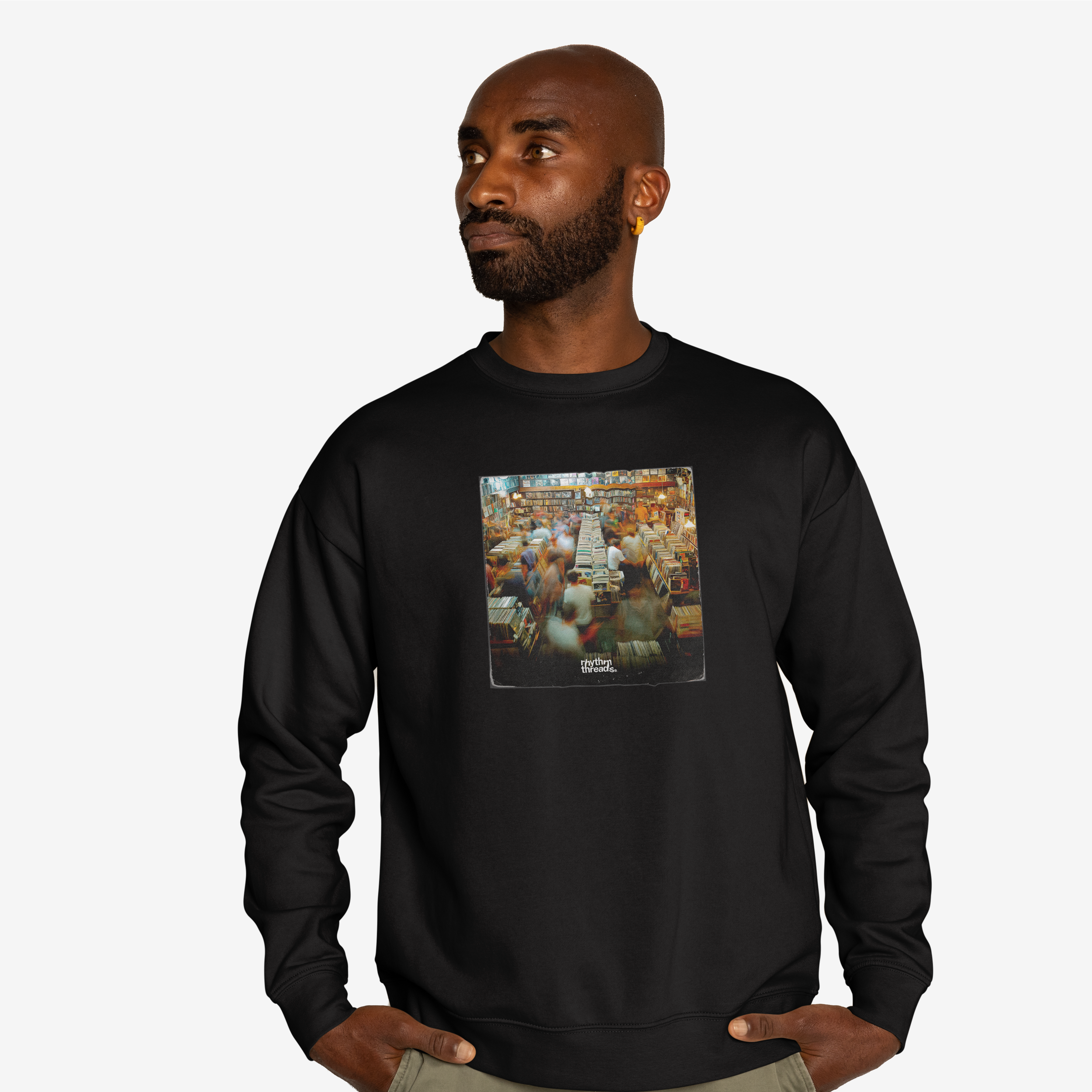 'Crate Digging' black sweatshirt