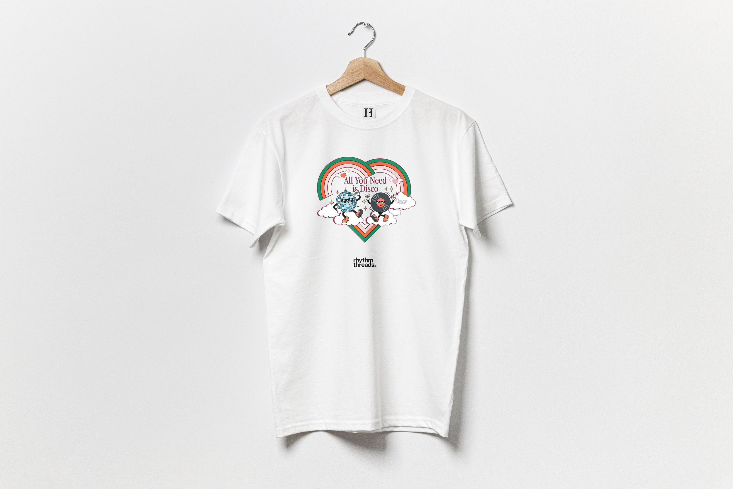 All You Need is Disco white T-Shirt mockup.png