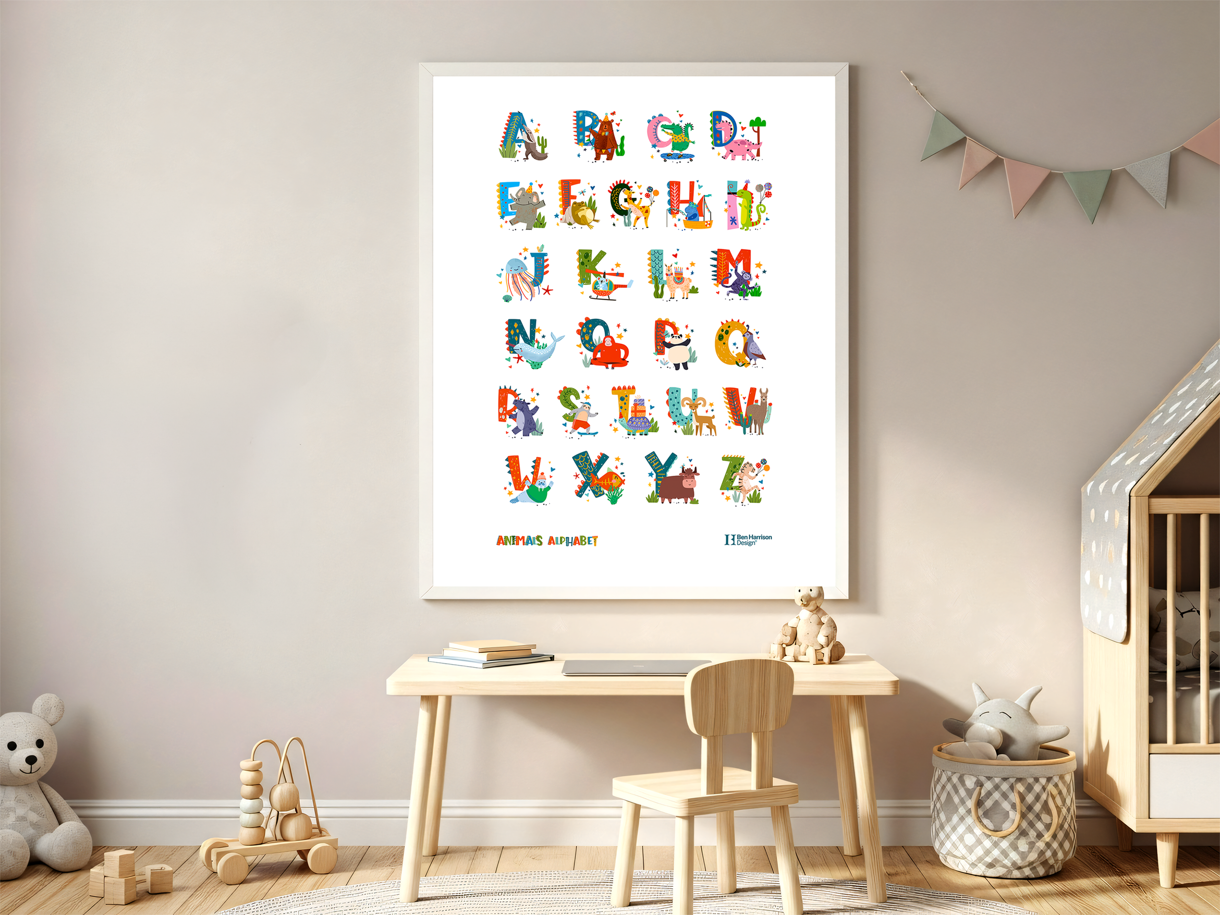 A-Z framed print on kids bedroom wall.png