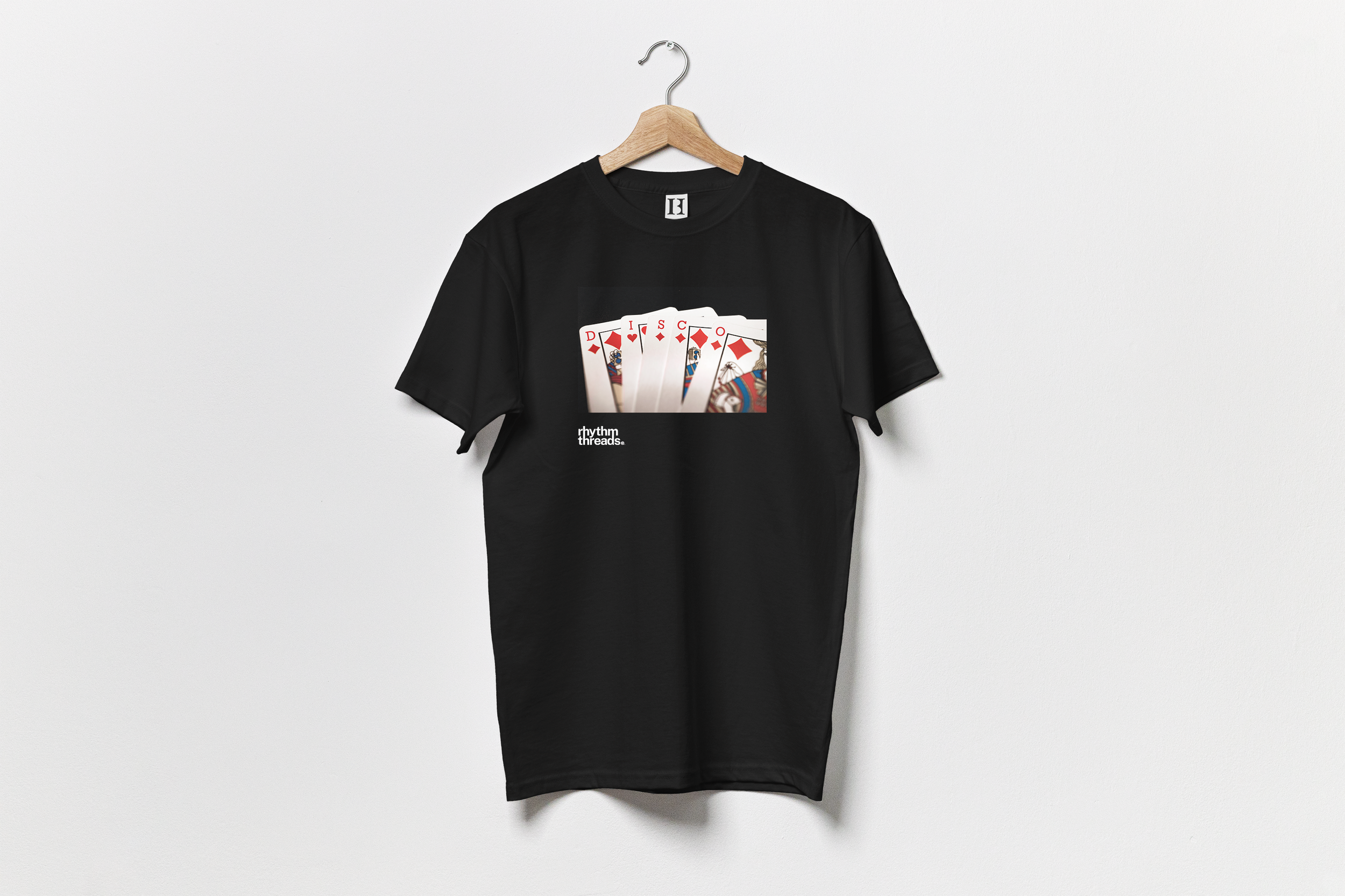 'Poker Hand (DISCO)' black T-shirt
