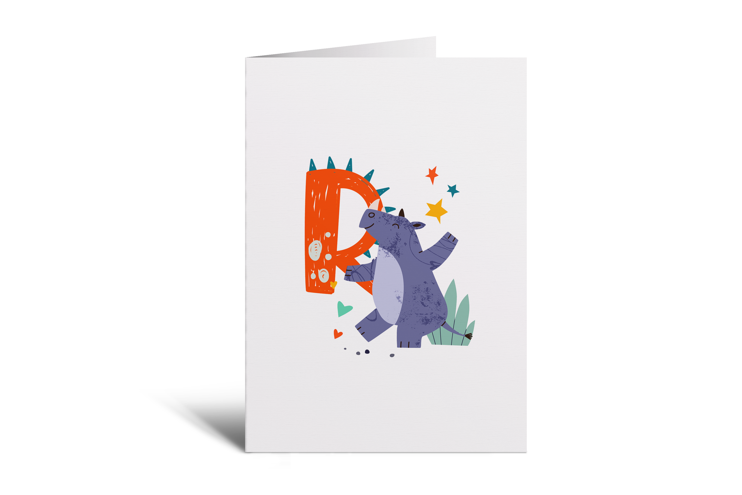 R is for Rhino Greetings Card