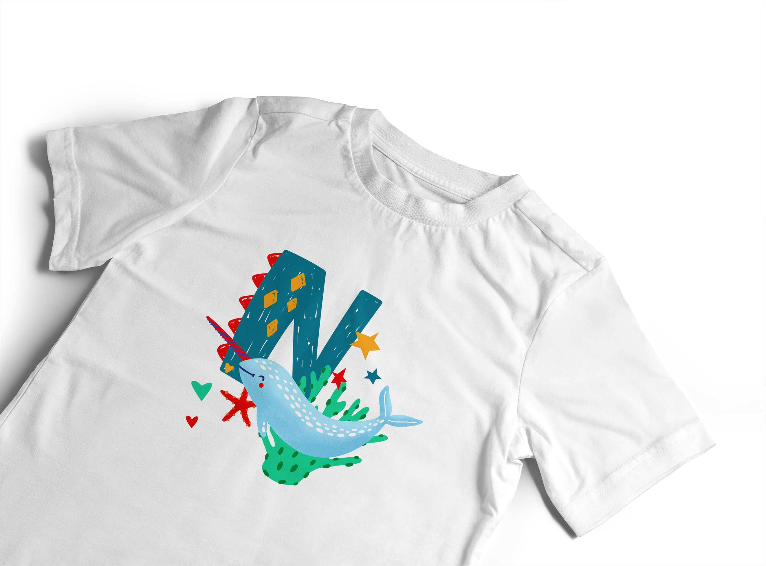 N for Narwhal T-Shirt flat.png