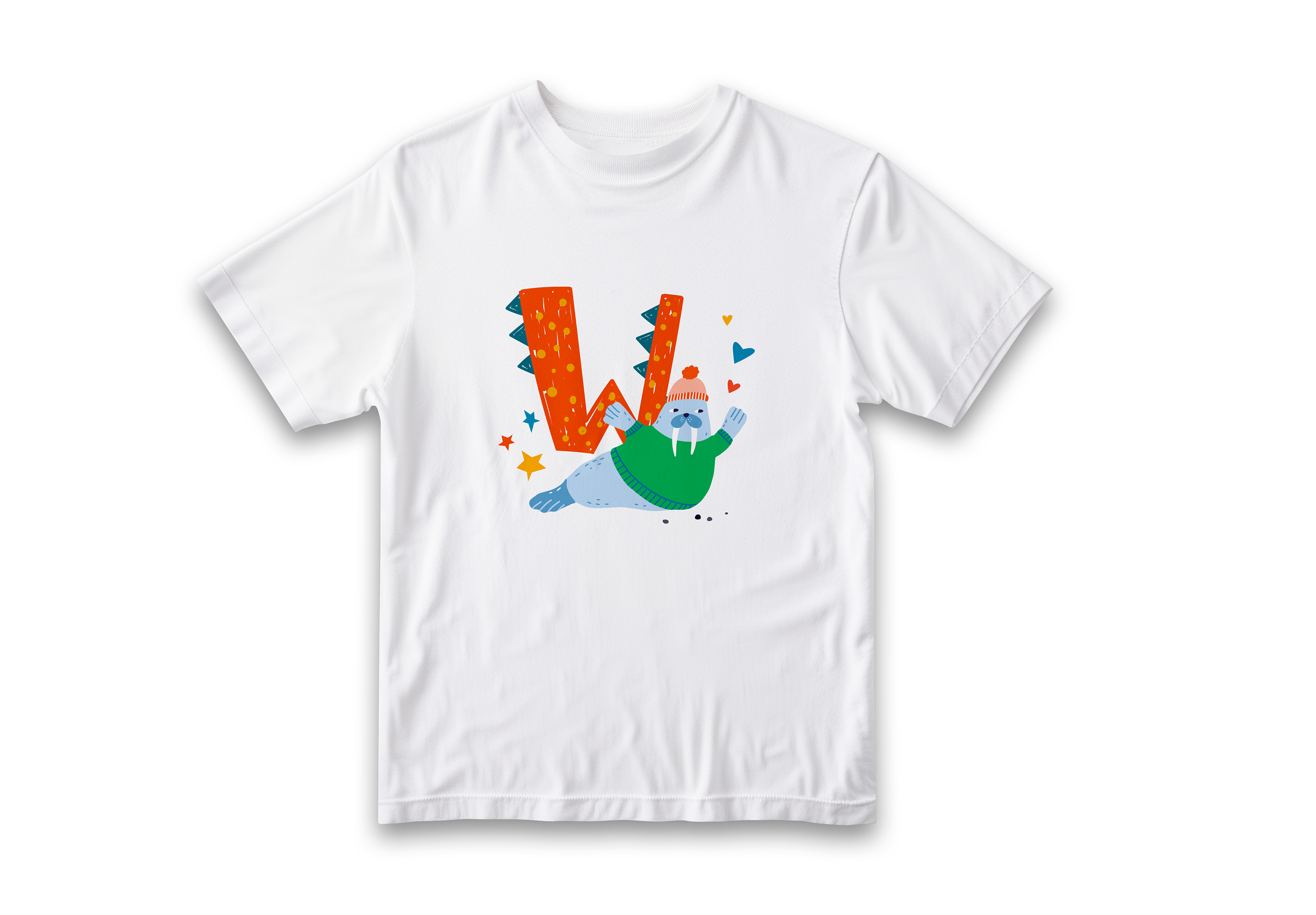 W is for Walrus Kids T-Shirt