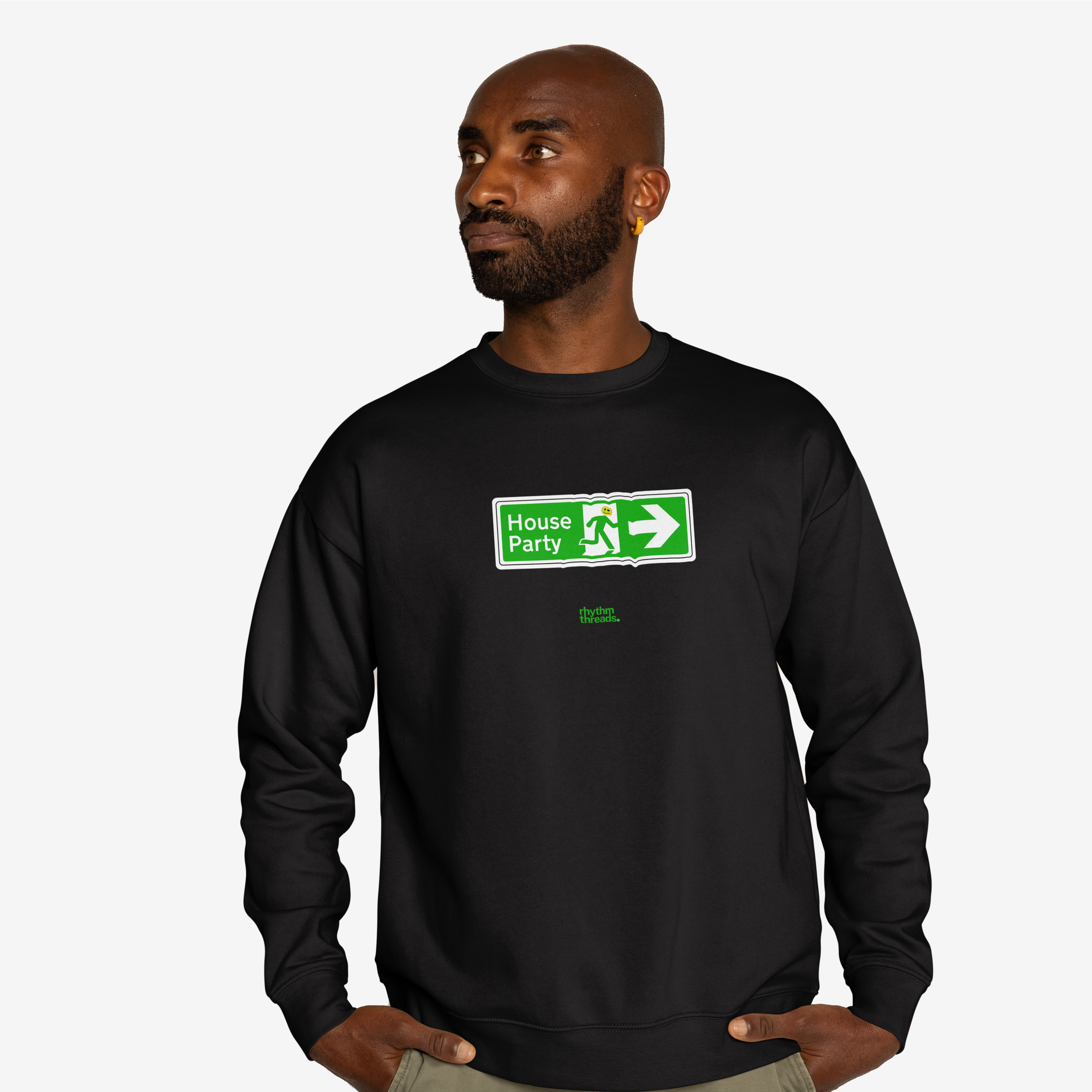 'House Party' black sweatshirt • £60