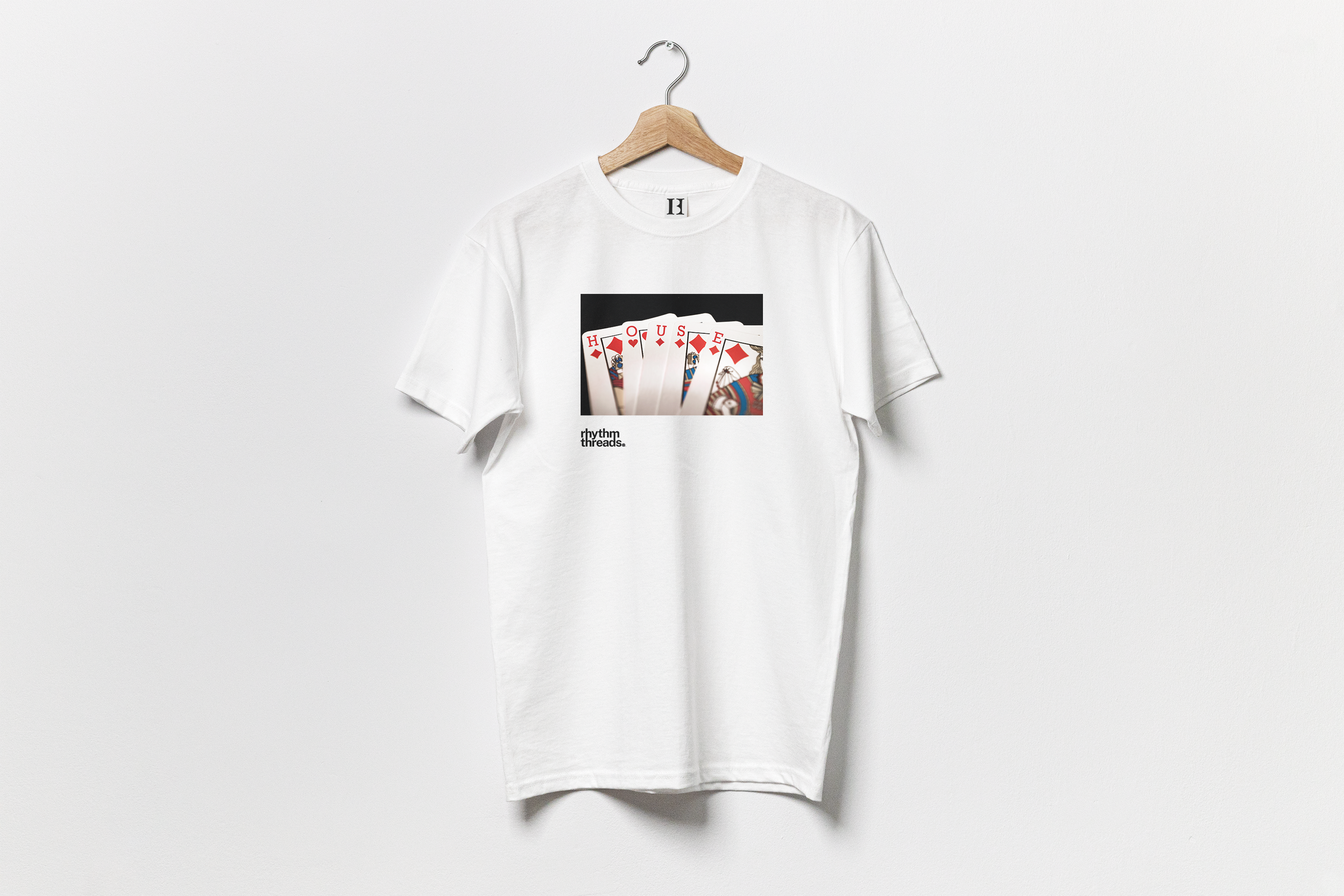 'Poker Hand (HOUSE)' white T-shirt