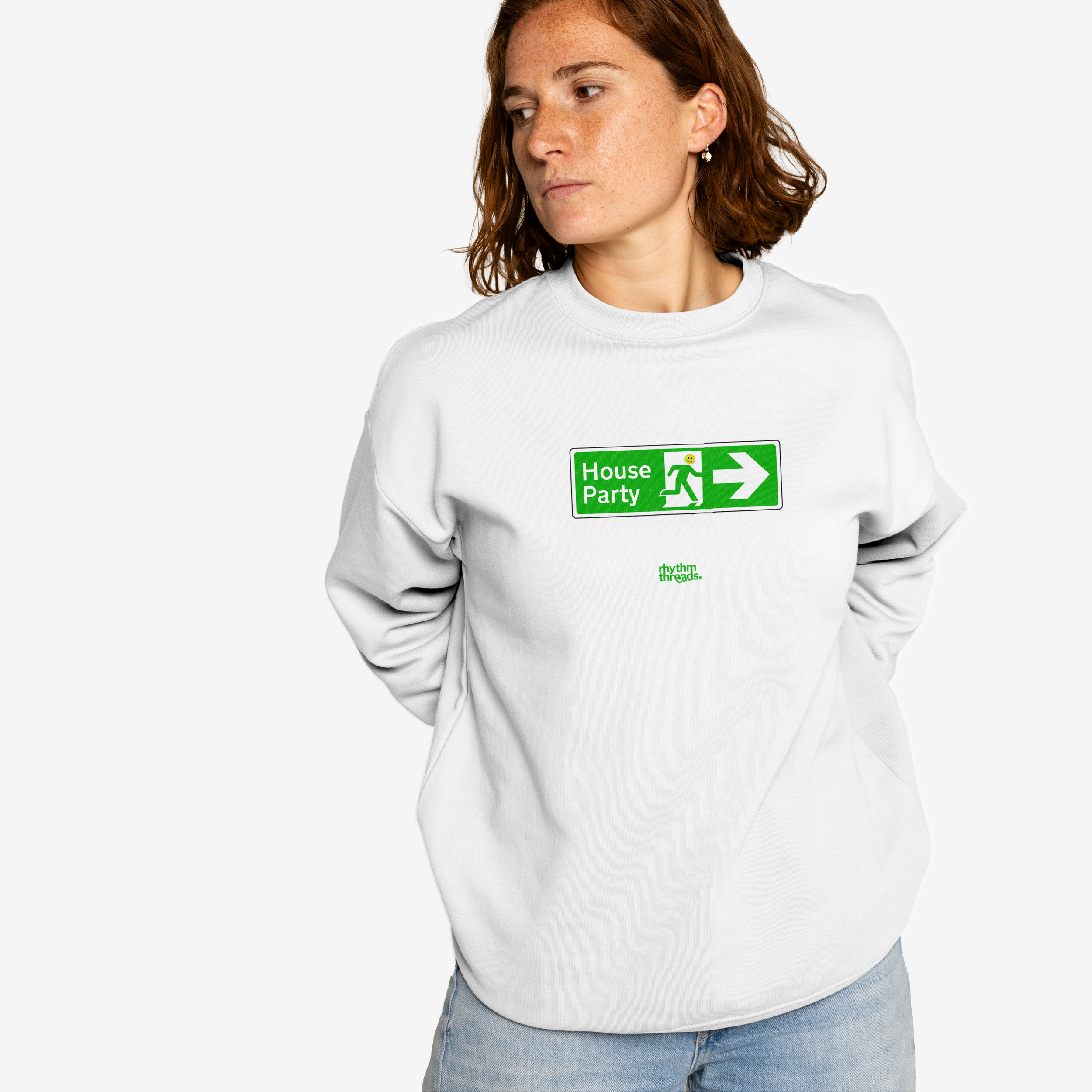 'House Party' white sweatshirt • £60