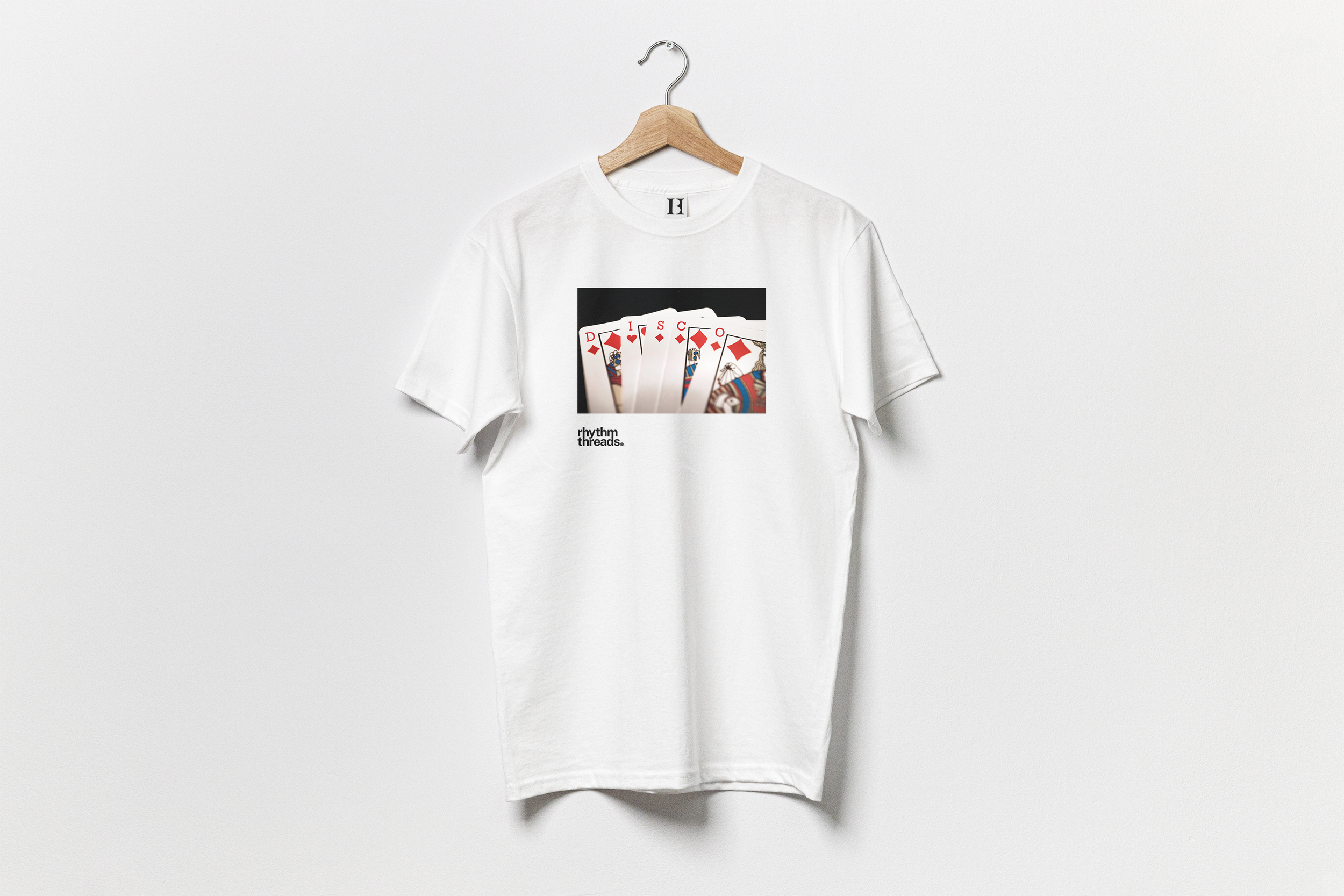 'Poker Hand (DISCO)' white T-shirt