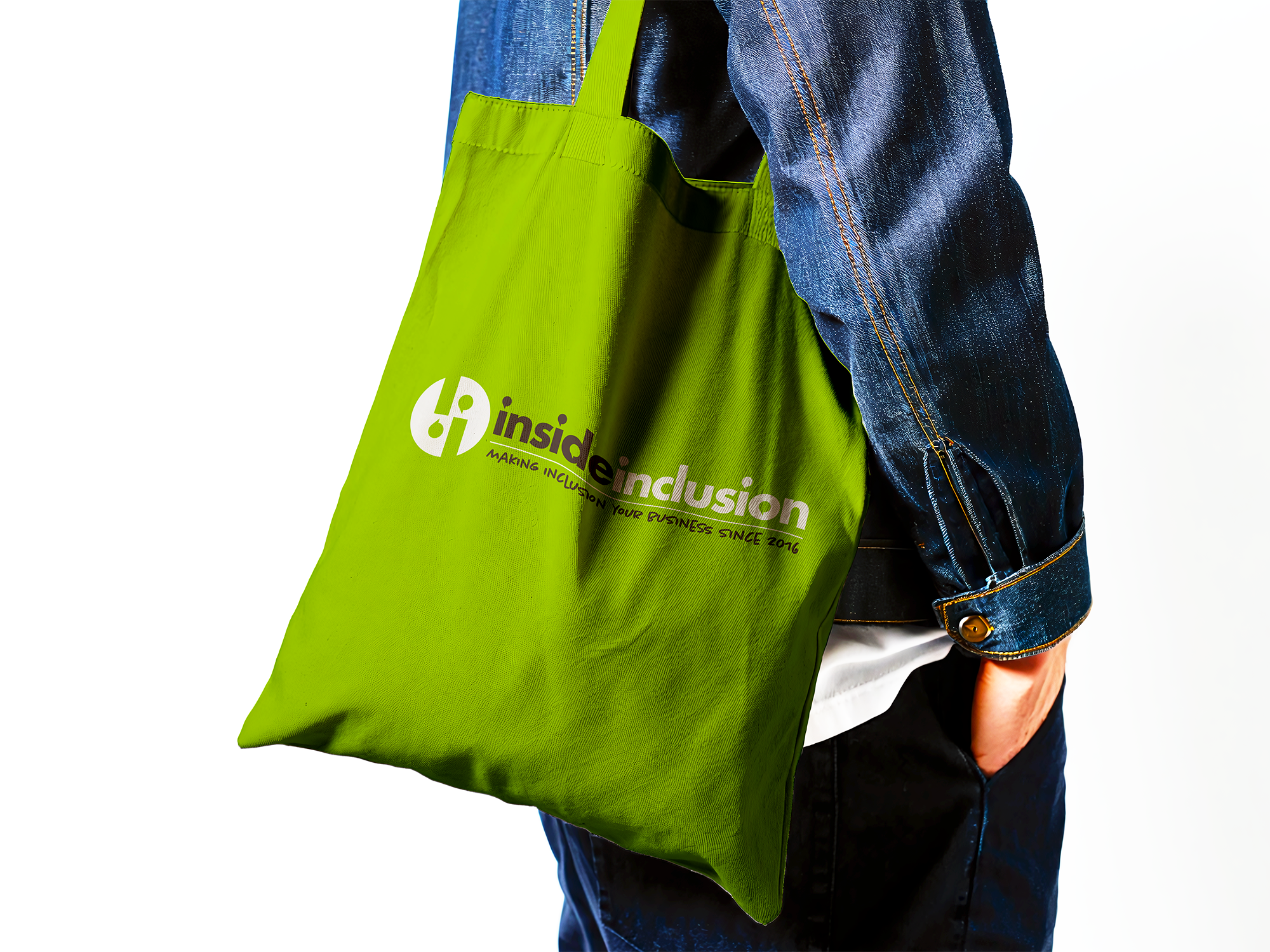 Lime totebag on denim jacket guy mockup.png