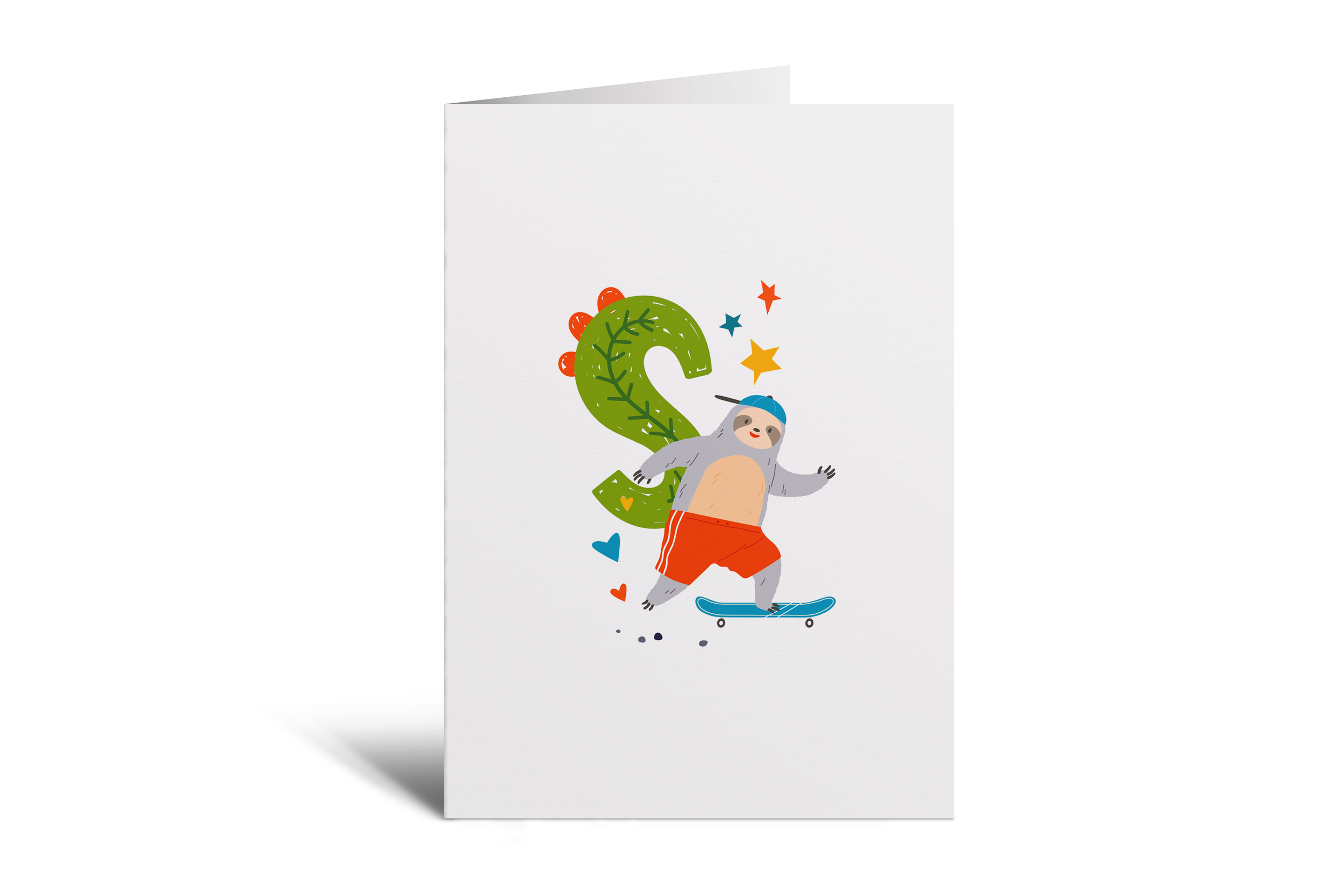S is for Sloth Greetings Card