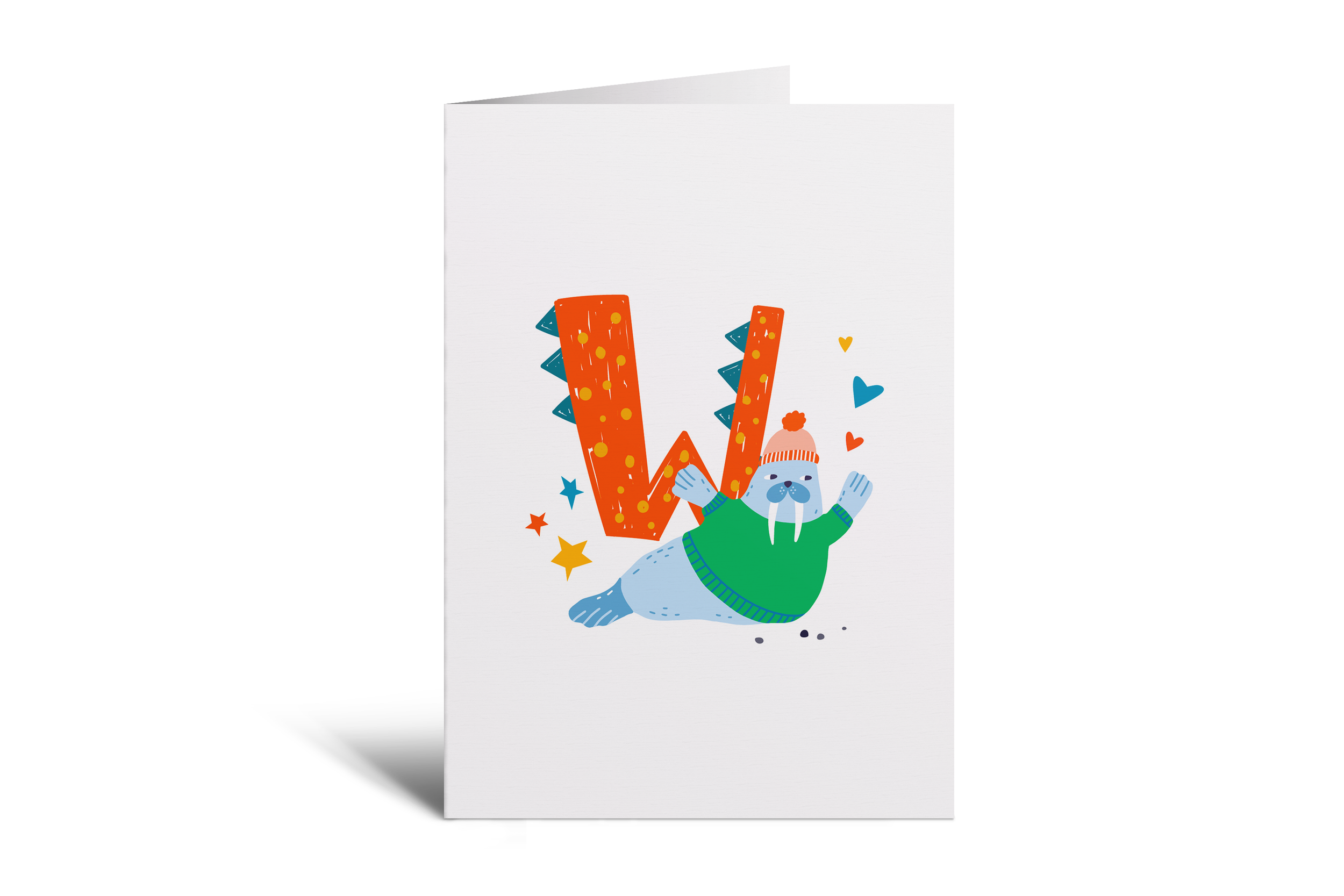 W is for Walrus Greetings Card