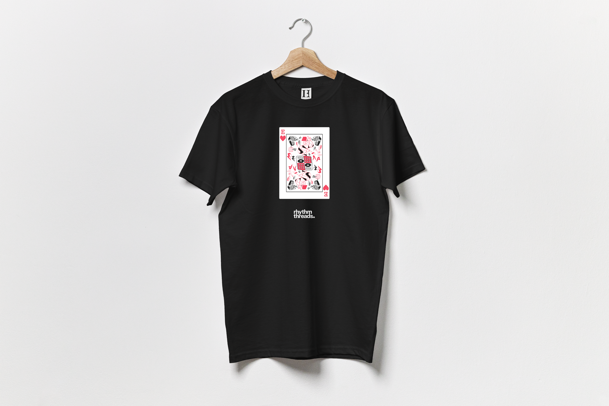 'E Card 3' black T-shirt • £40.00