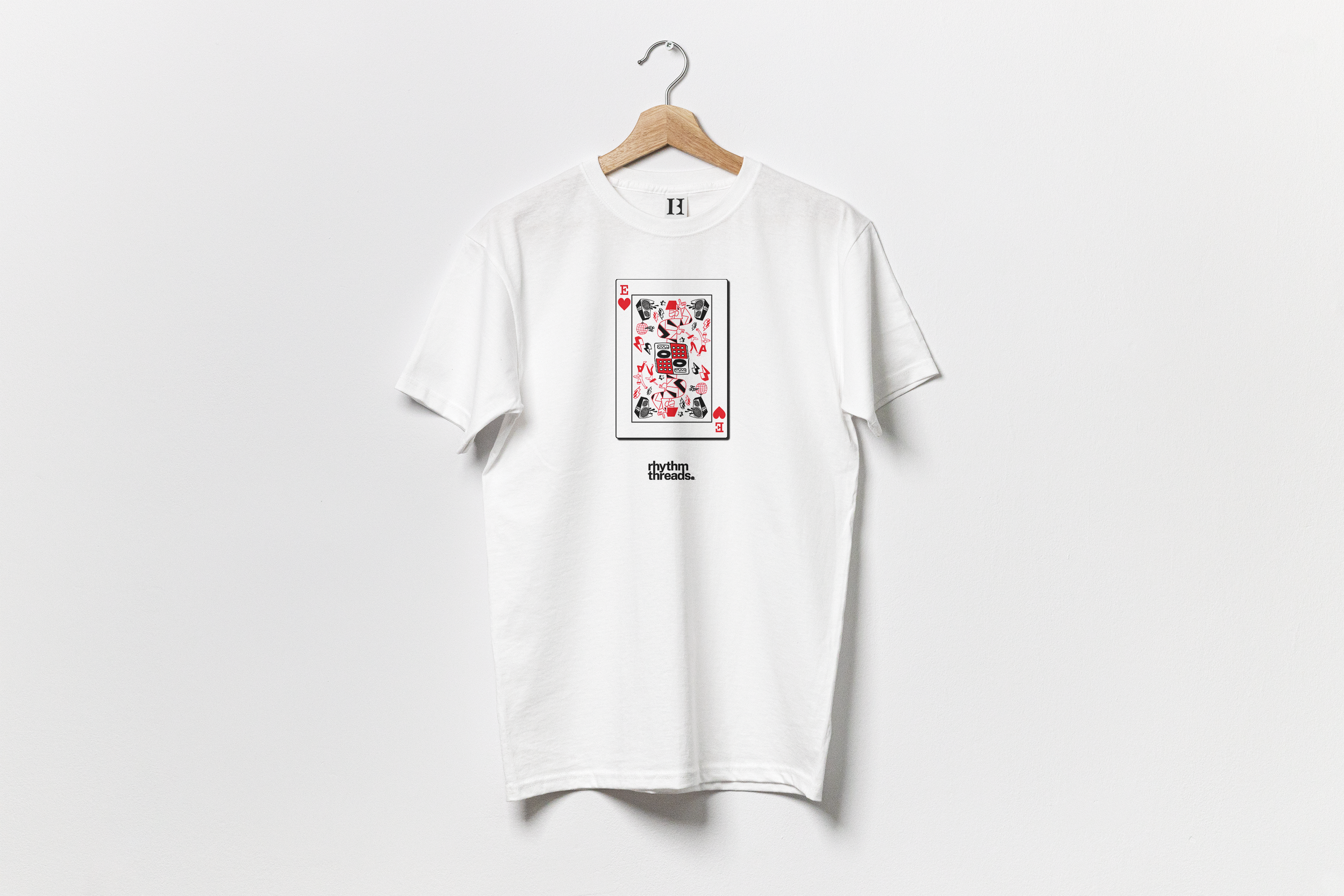 'E Card 3' white T-shirt • £40.00