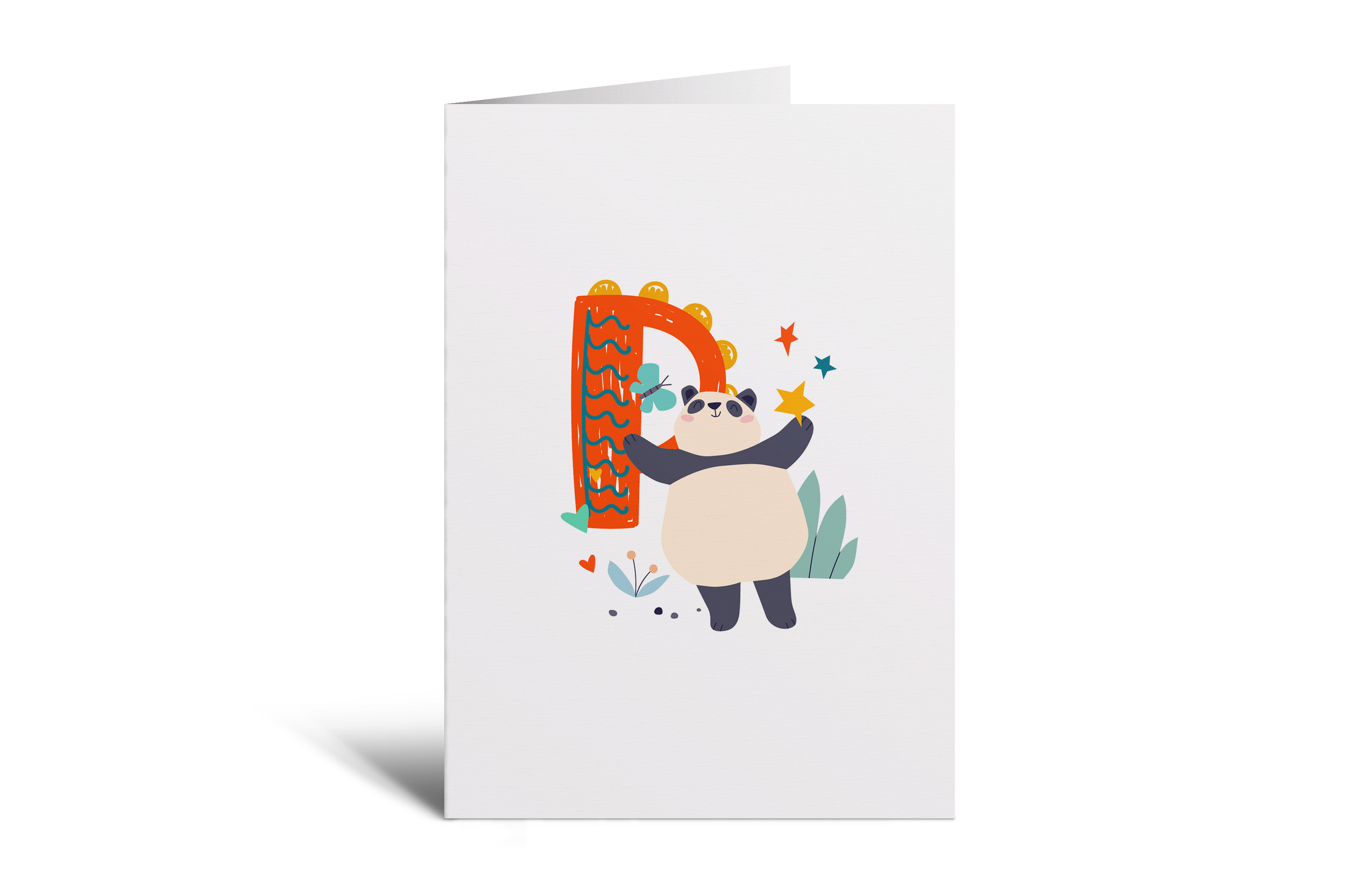 P is for Panda Greetings Card