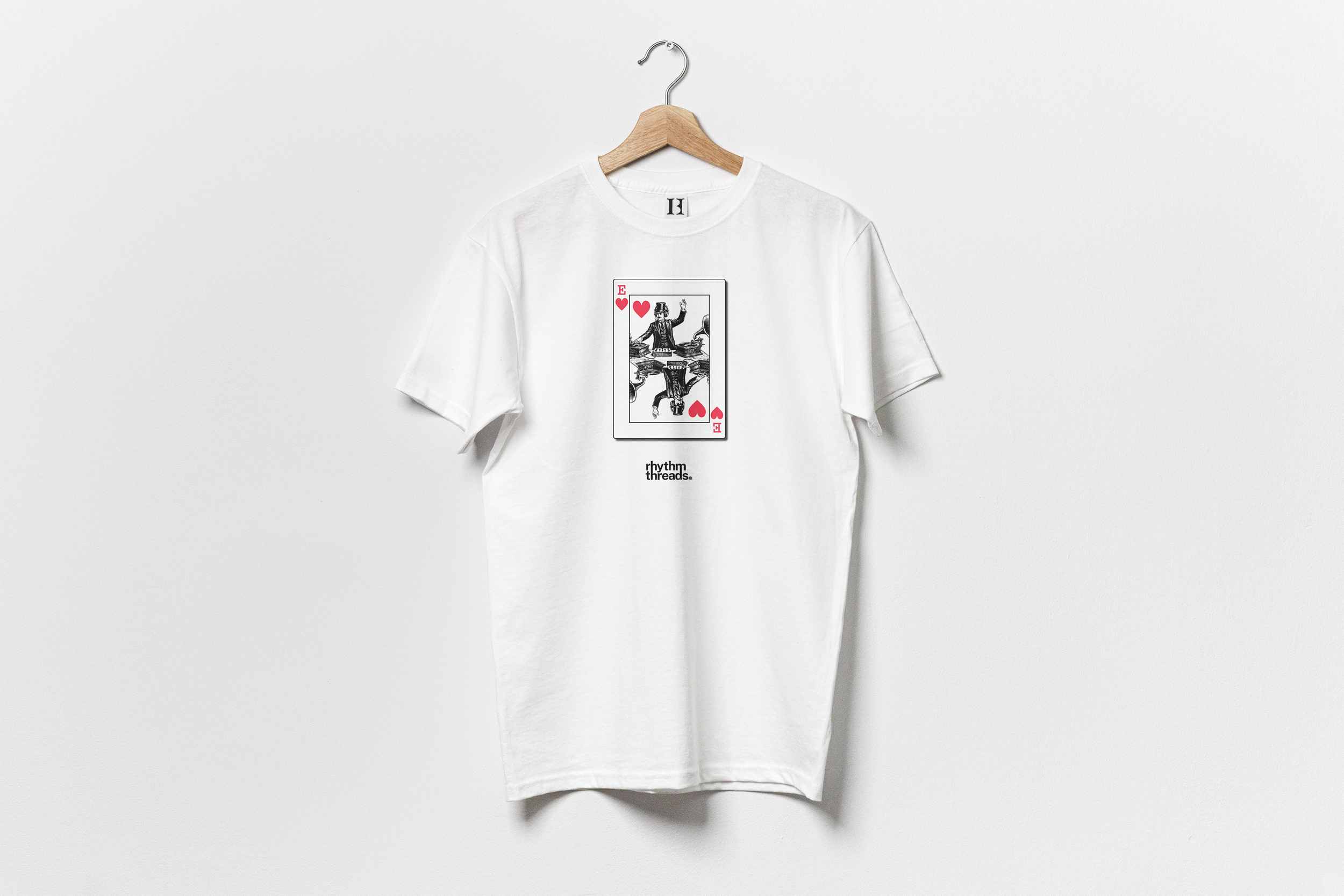 'E Card 2' white T-shirt • £40.00