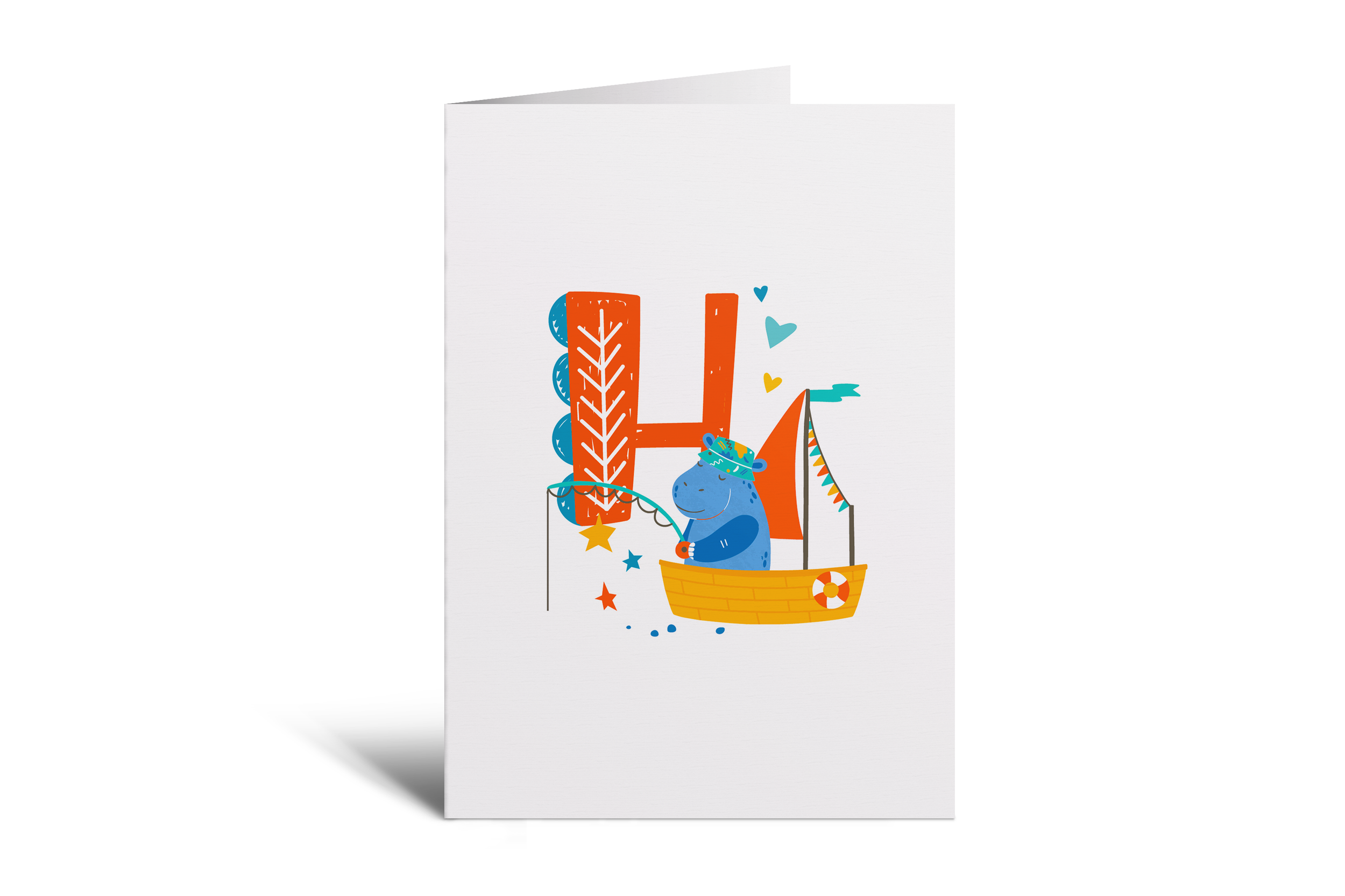 H is for Hippo Greetings Card