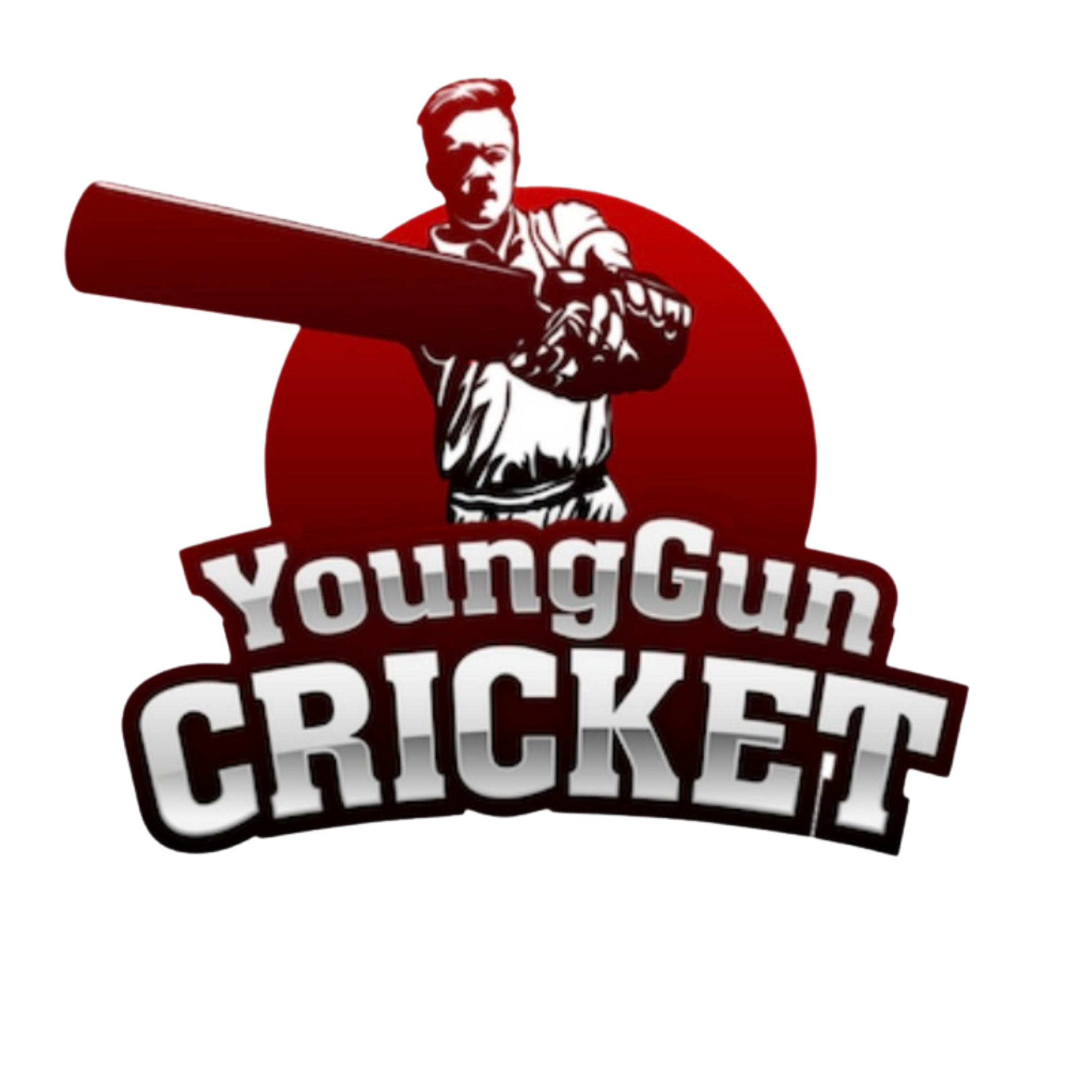 Elite Cricketer, with the words 'YoungGun' and 'Cricket' in bold letters beneath.