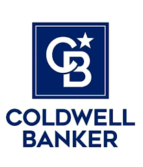 Coldwell Banker logo with a navy blue square, white 'GB' initials with a star, and 'COLDWELL BANKER' text below.