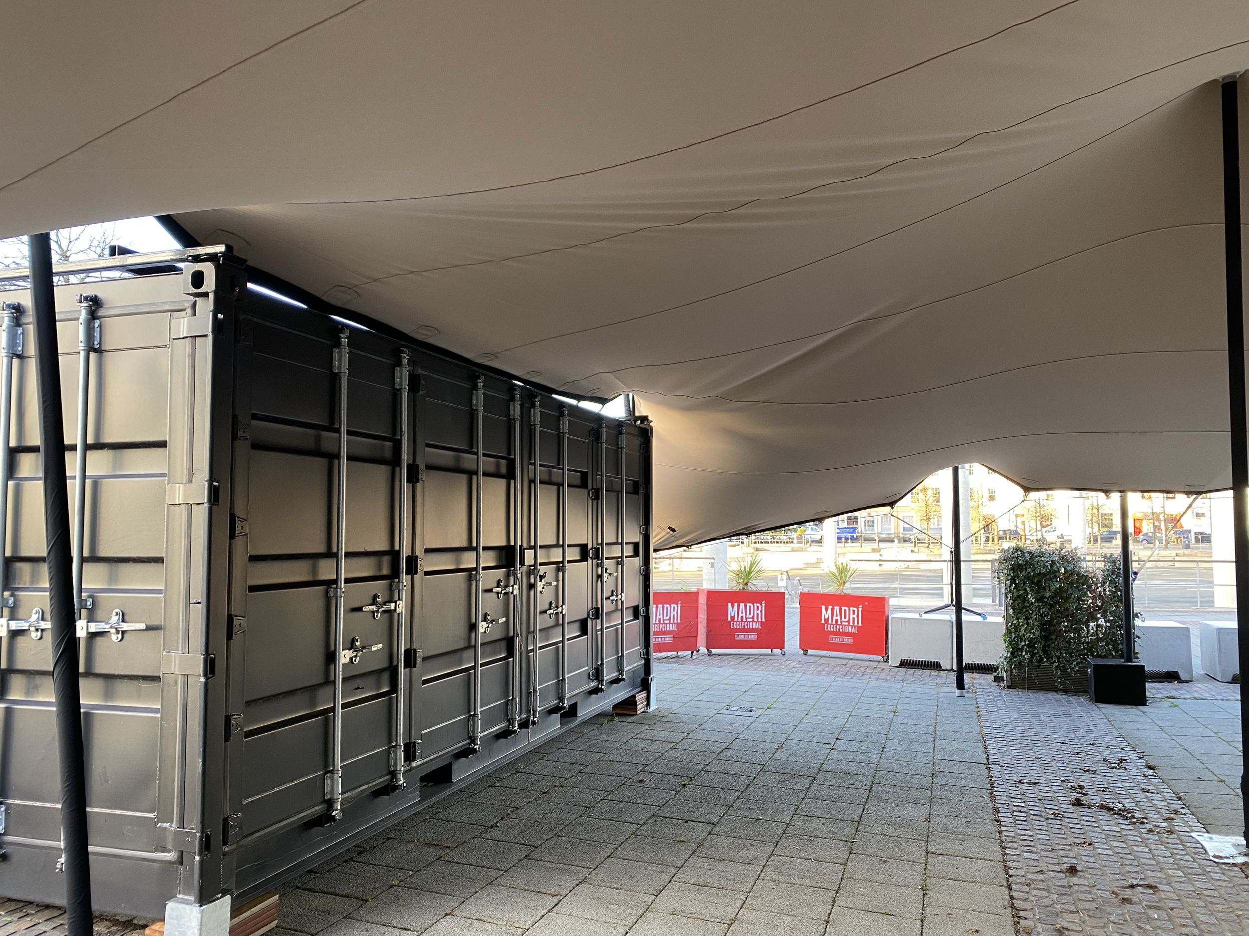 Yorkshire stretch tents canopy installation rigging cover for play ground outdoor adventure park