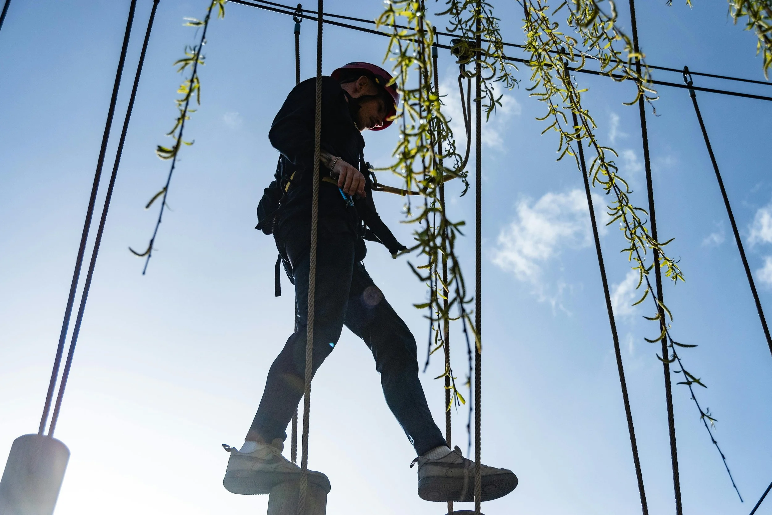 high ropes courses based in leeds West Yorkshire wire rope playground installation adventure course leeds assault courses biplane go ape outdoor adventure Hangfast Entre prises south west play climbing wall tru blu clip and climb truss installation